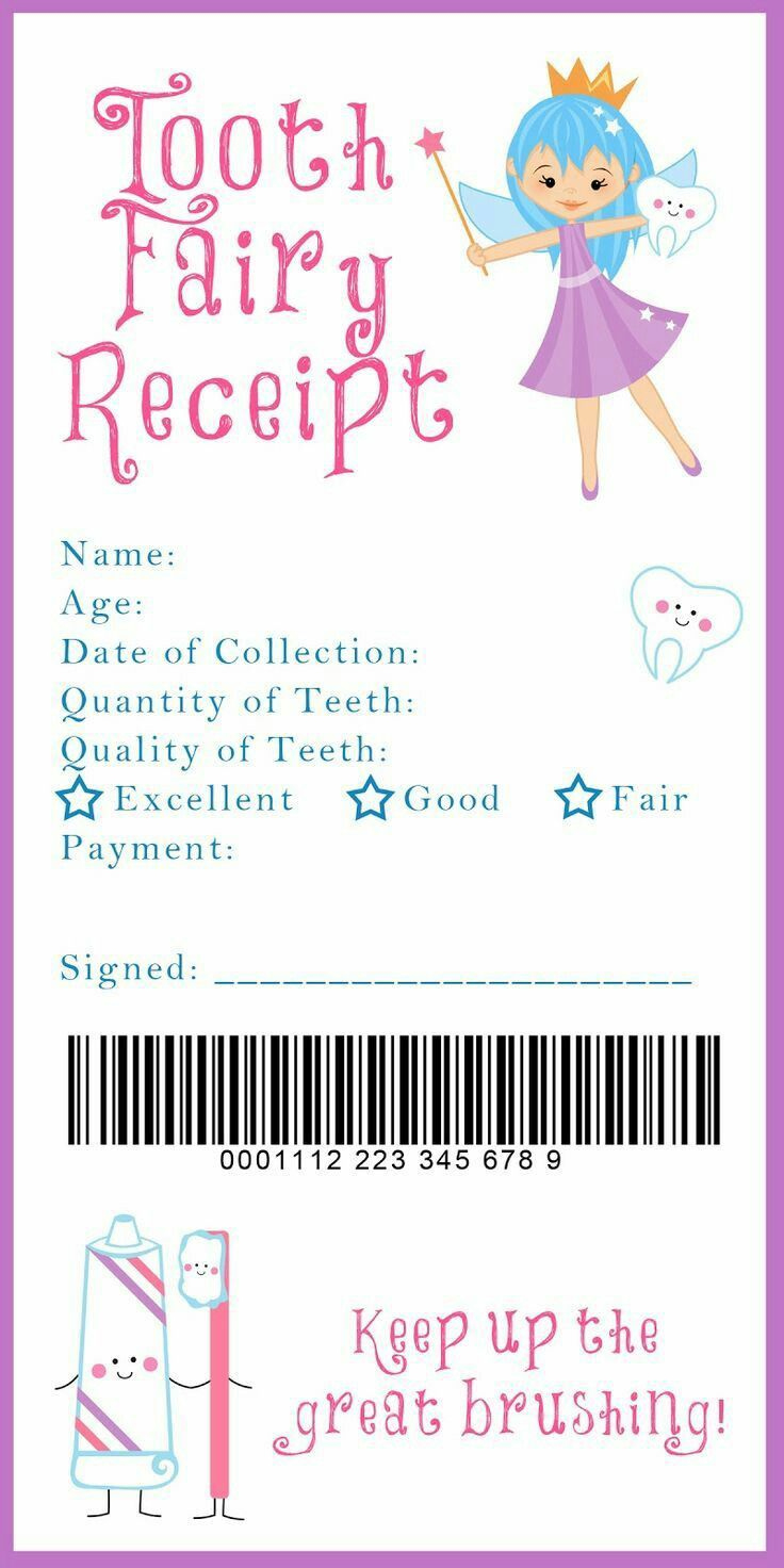 Discover 8 Tooth Fairy Receipt Ideas | How To Create A Tooth Fairy for Tooth Fairy Receipt Printable Free