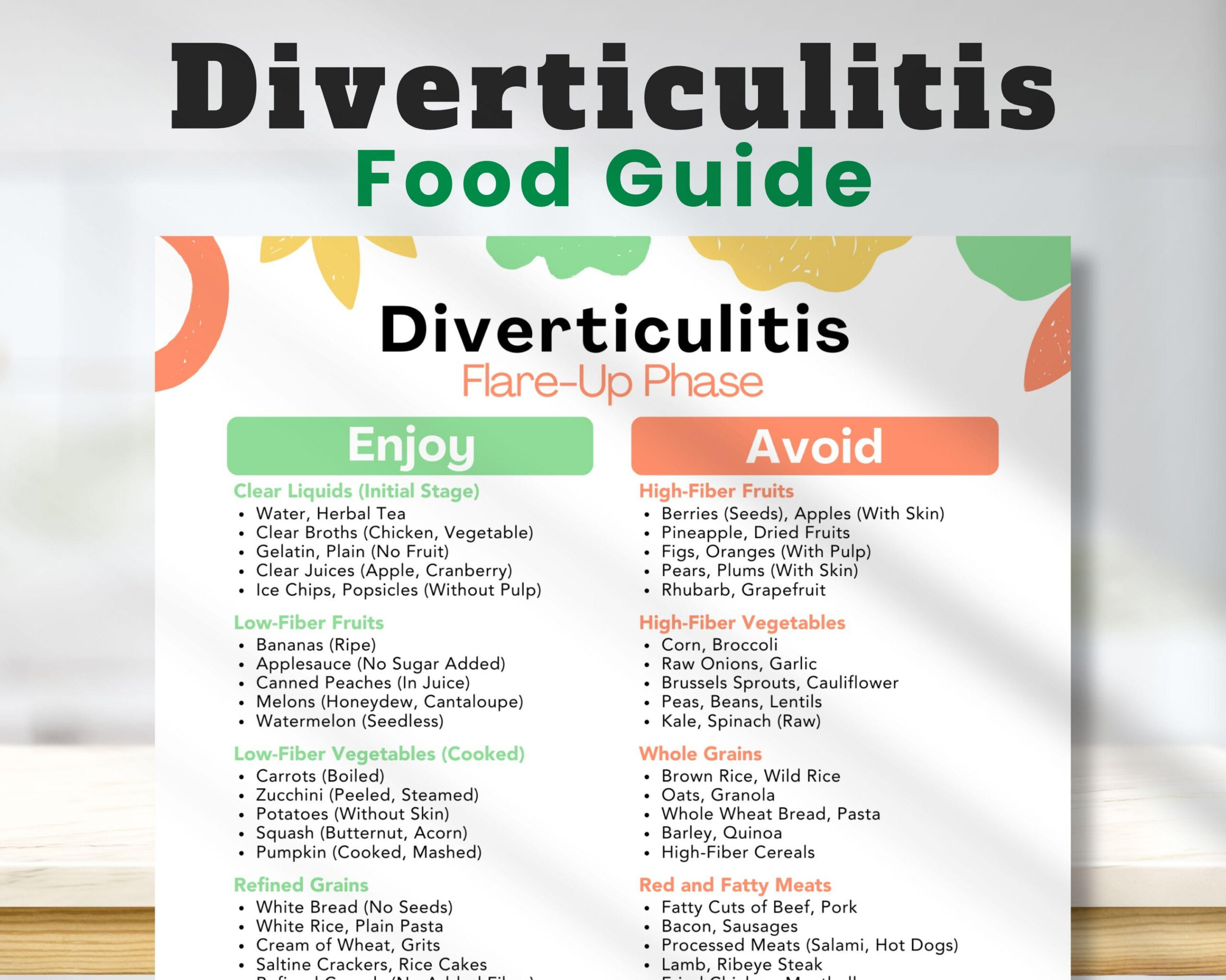 Diverticulitis Food List: Meal Plan & Nutrition Guide (Printable inside Printable List Of Foods To Avoid With Diverticulitis