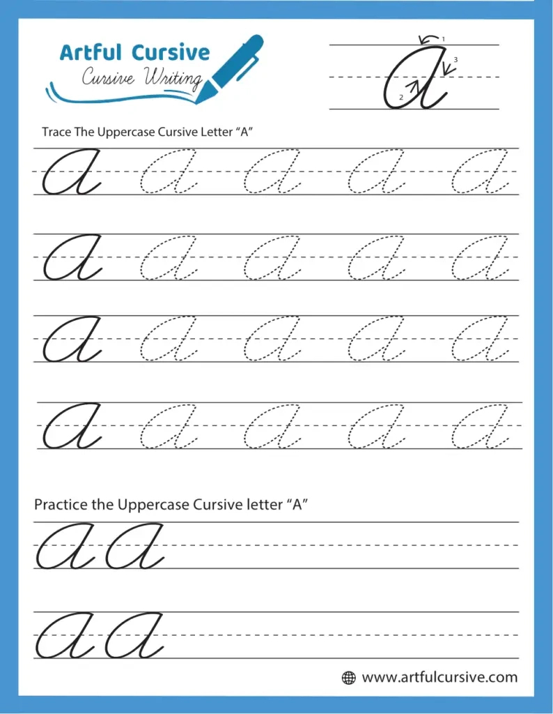 Download Free Printable Cursive Writing Worksheets - Artful Cursive regarding Free Printable Cursive Alphabet Letters