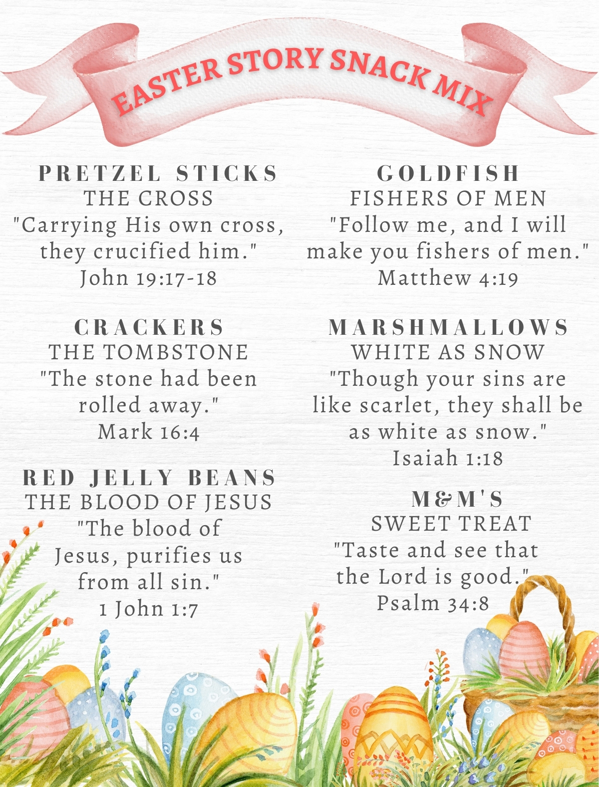 Easter Story Snack Mix 🐰 - Kelsey Easterling intended for The Easter Story Snack Mix Free Printable