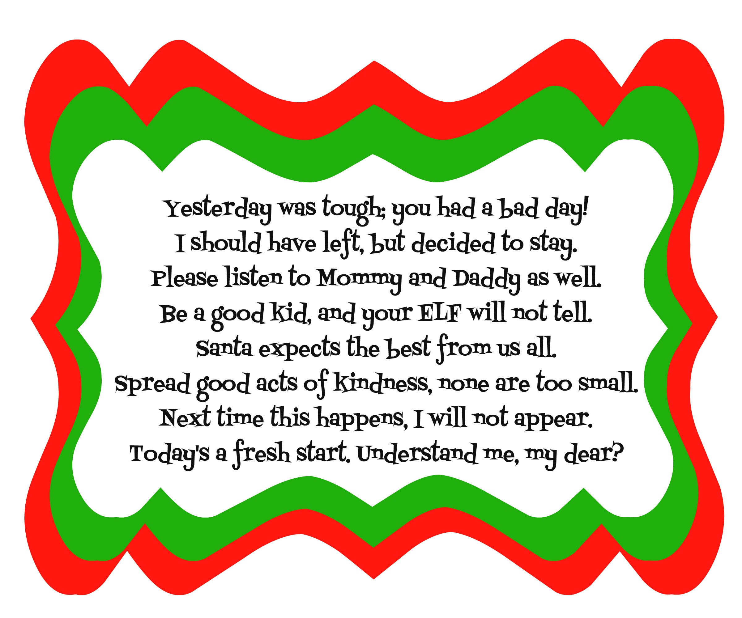 Elf On The Shelf Bad Day Poem With Printable - Diy Inspired throughout Printable Elf on the Shelf Bad Behavior Letter