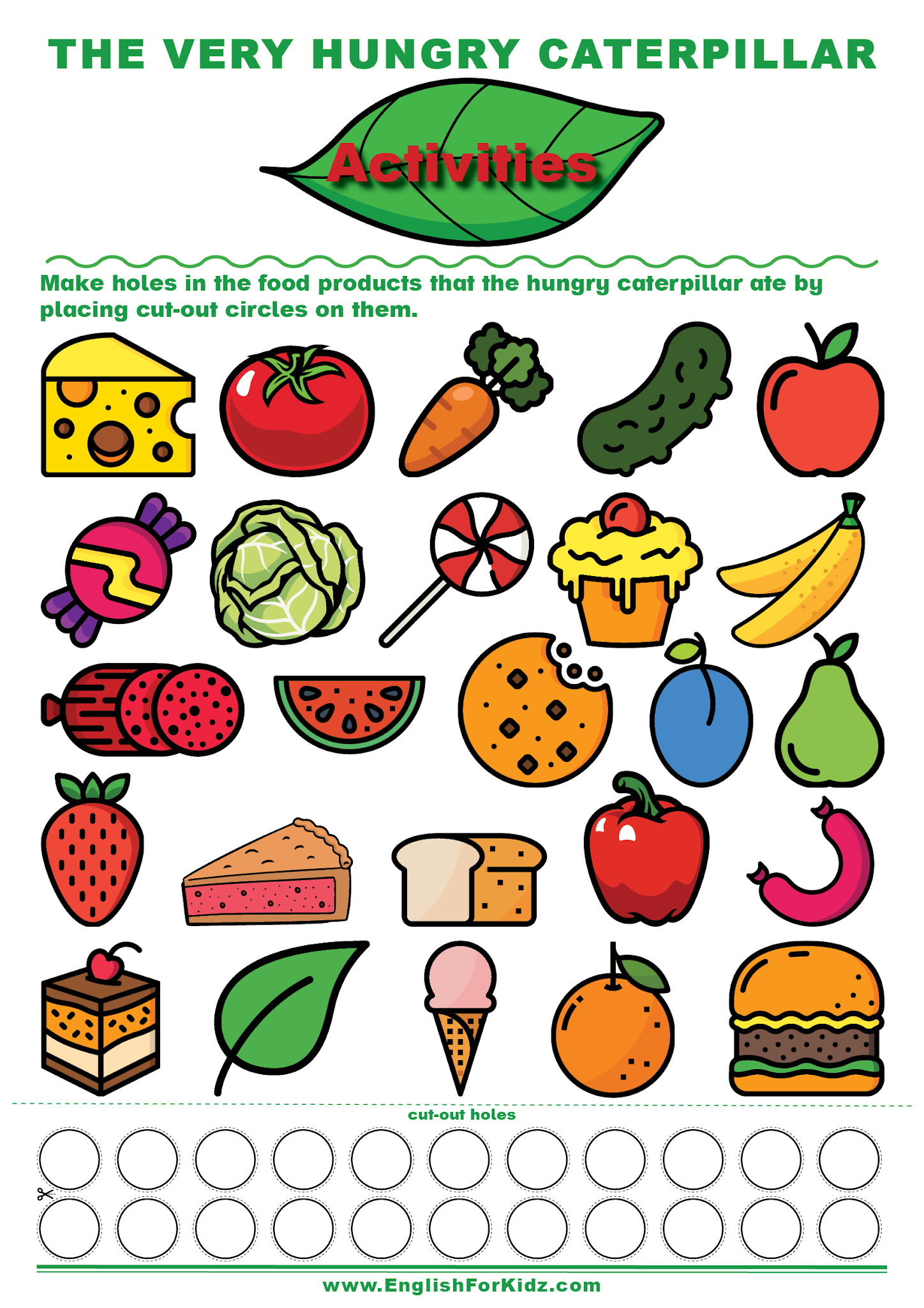 English For Kids Stepstep: The Very Hungry Caterpillar Activities regarding Food From the Very Hungry Caterpillar Printables