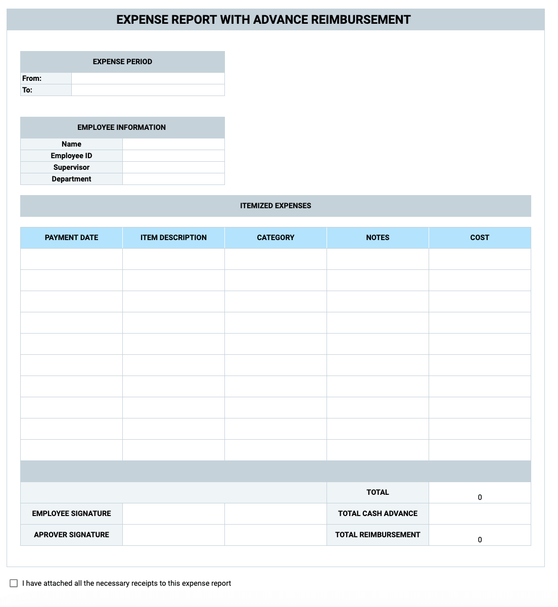 Expense Report Templates - Clockify™ for Expense Report Template Free Printable