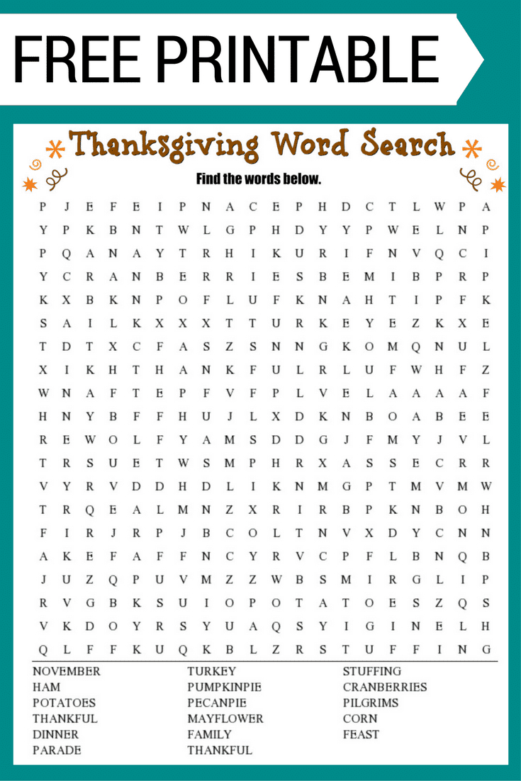 Fall Word Search Free Printable Worksheet intended for Word Search Puzzle Printable Worksheets