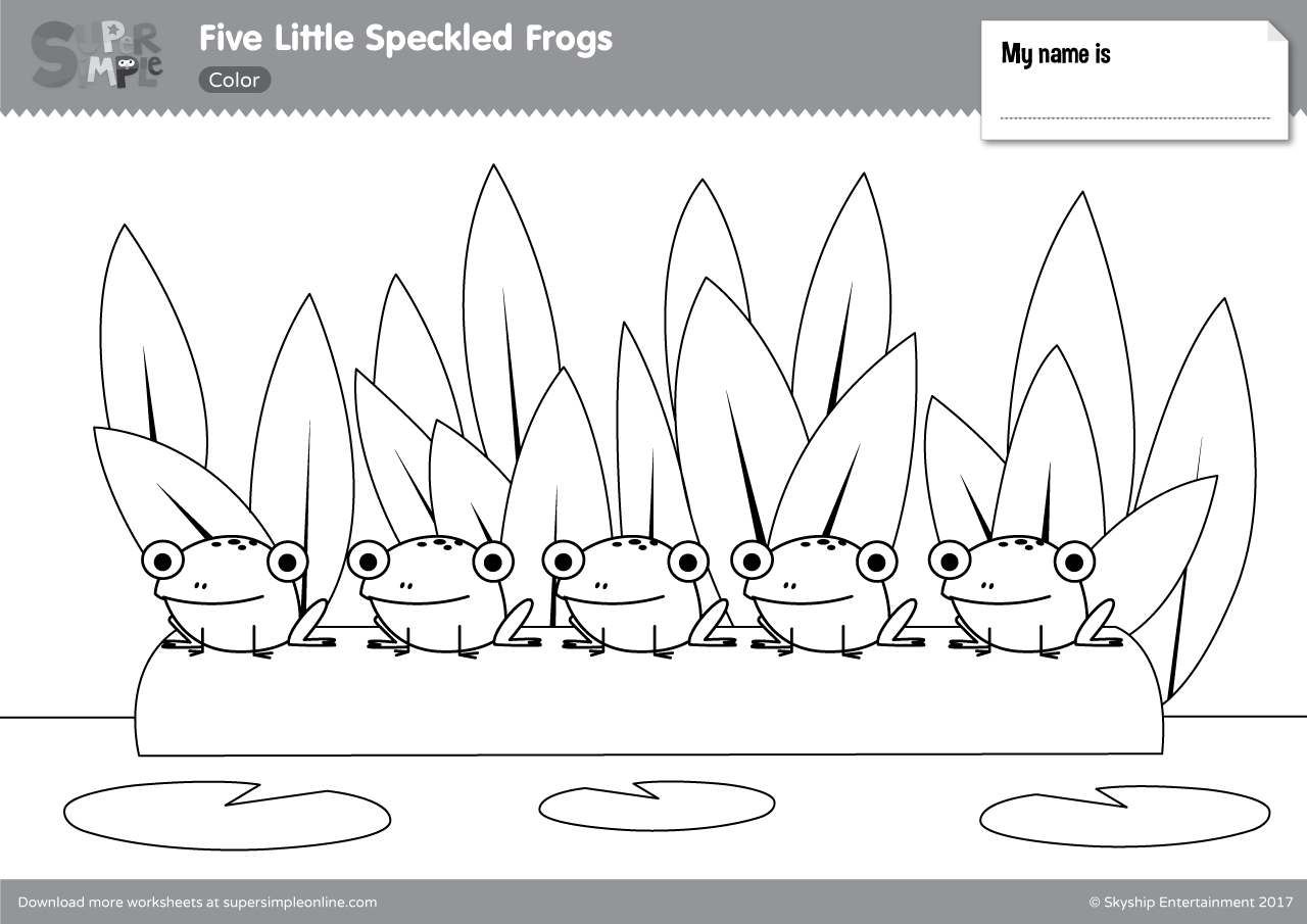 Five Little Speckled Frogs - Super Simple for Five Little Speckled Frogs Printables