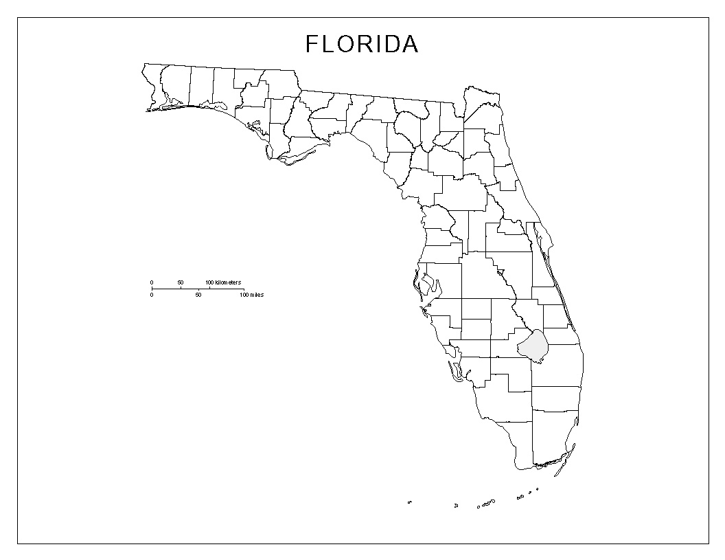 Florida Blank Map throughout Free Printable Florida County Map