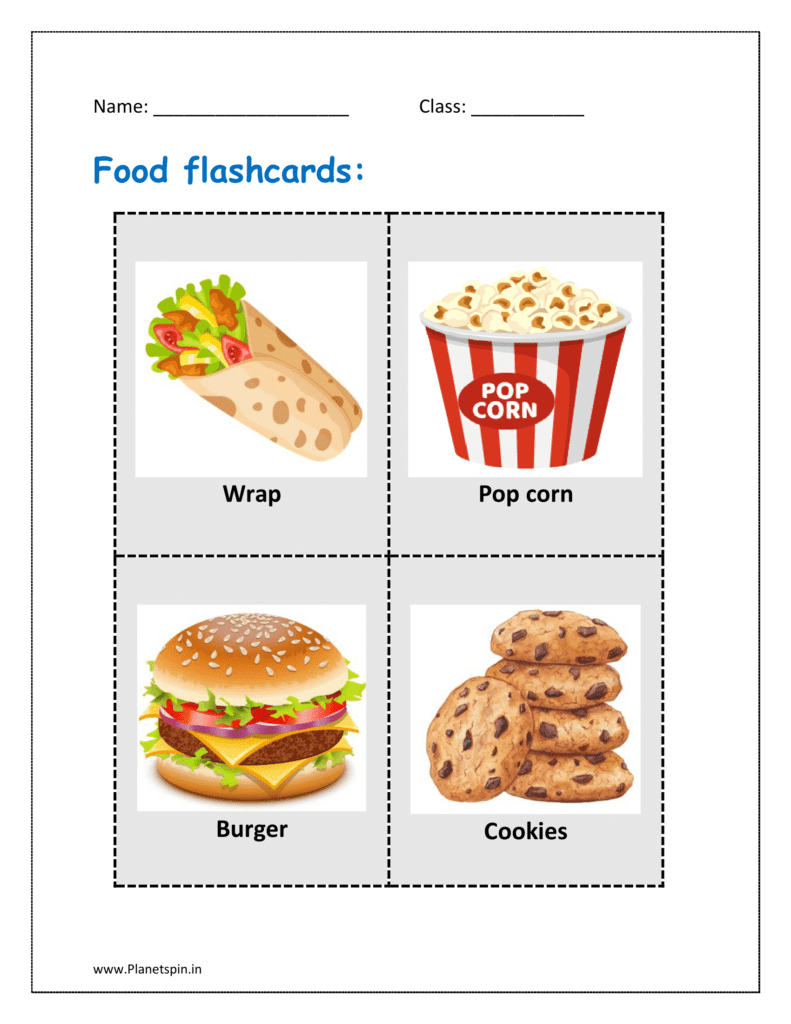 Food Flashcards Printable Free | Planetspin.in pertaining to Free Printable Pictures of Food
