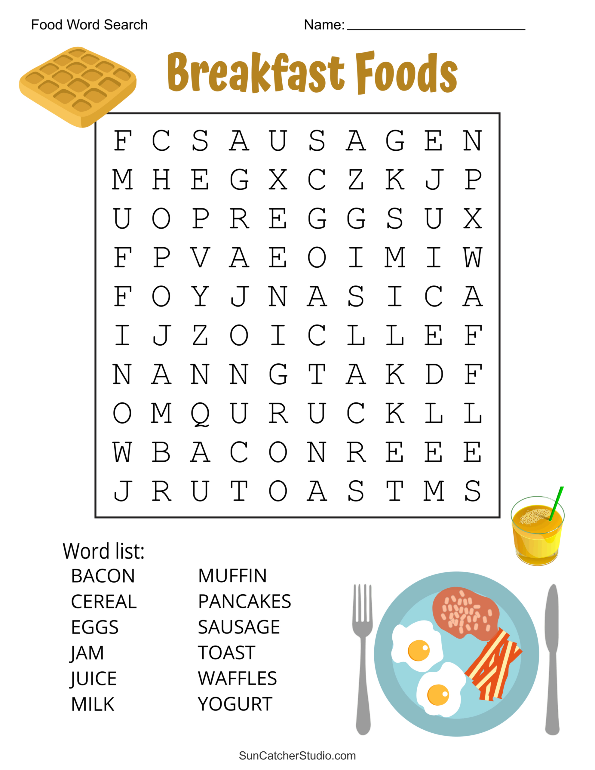 Food Word Search (Free Printable Puzzles) – Free Printables pertaining to Word Search Puzzle Printable Worksheets