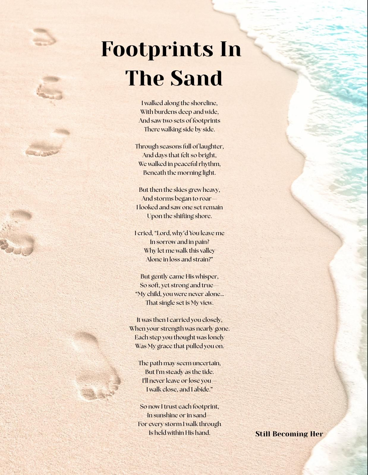 Footprints In The Sand Poem Printable - Shop On Pinterest in Footprints In The Sand Poem Printable Free
