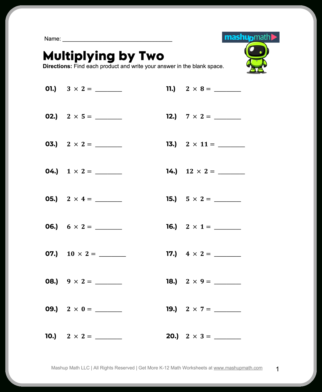 Free 2Nd Grade Math Worksheets—Printable W/ Answers — Mashup Math for Free Printable Math Pages For 2nd Grade