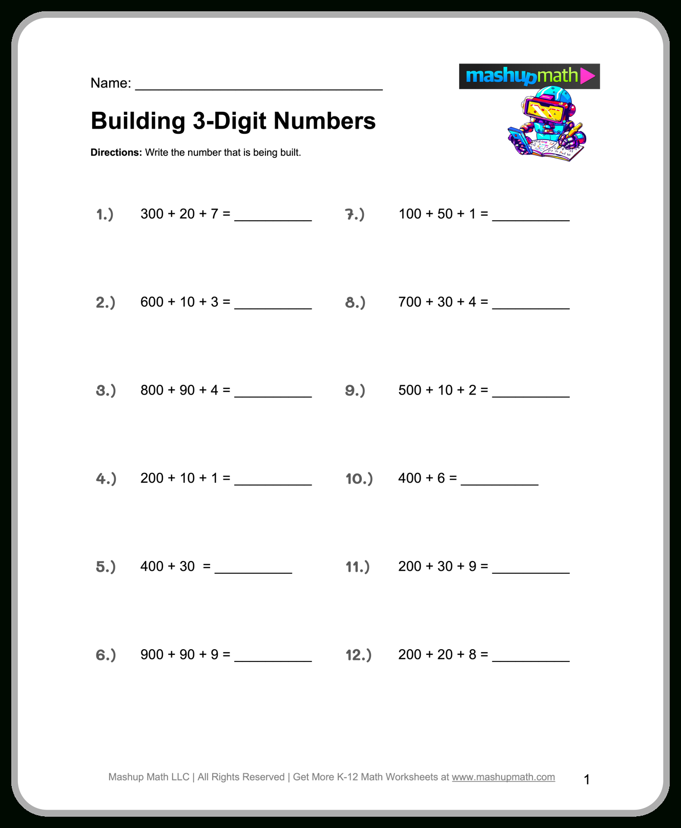 Free 3Rd Grade Math Worksheets—Printable W/ Answers — Mashup Math in 3Rd Grade Math Worksheets Free Printable