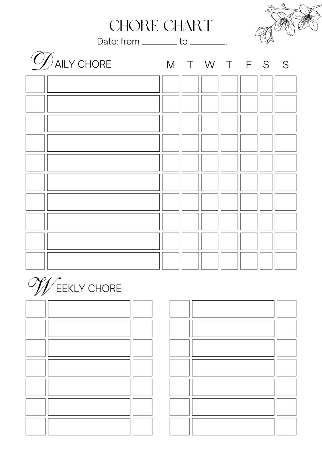 Free And Customizable Chore Templates throughout Free Printable Daily Chore List