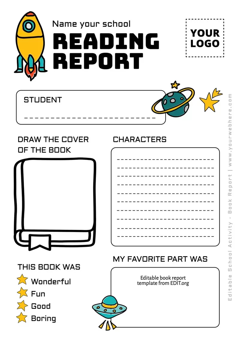 Free Book Report Templates To Customize in Free Printable Book Report Template