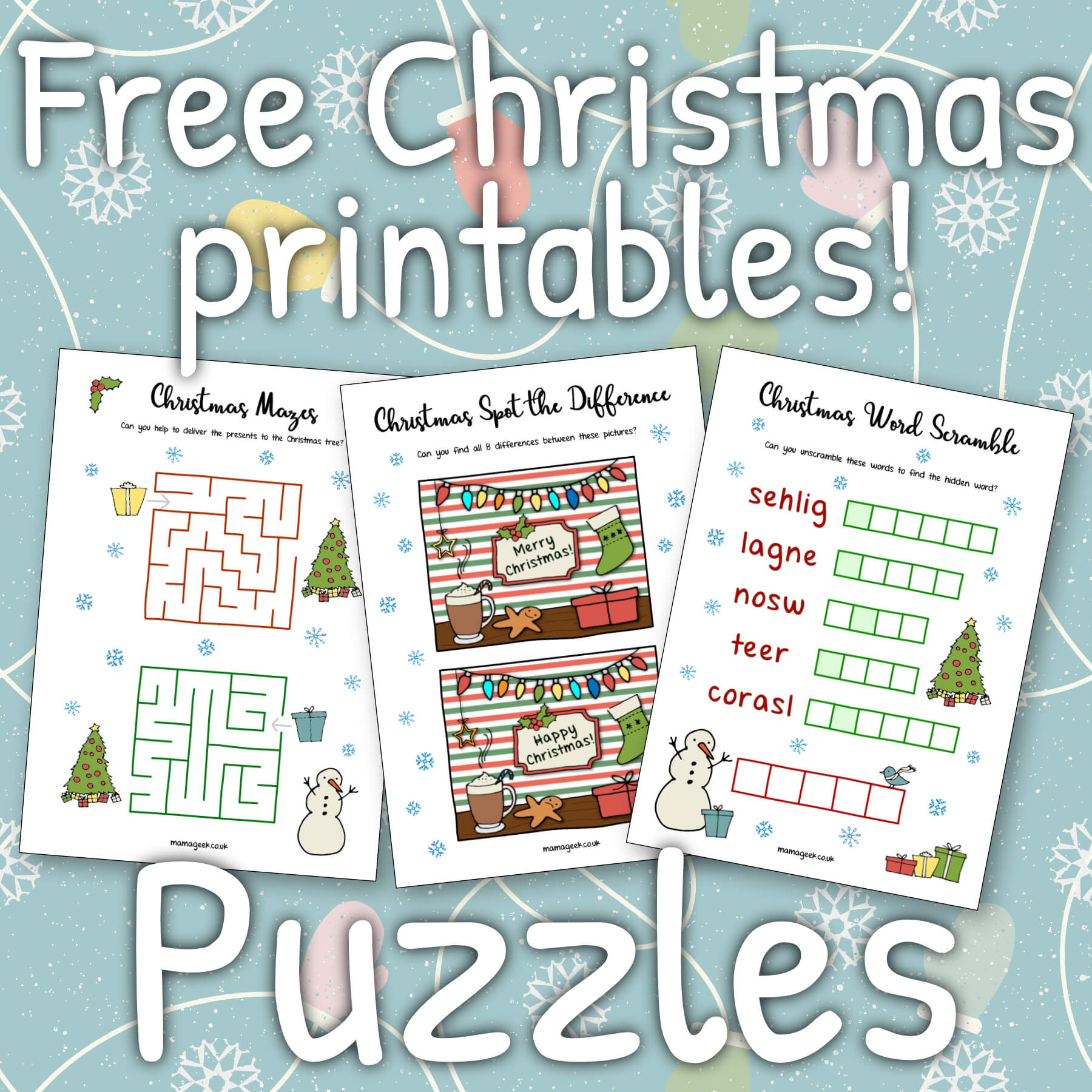 Free Christmas Printables – Puzzles | Mama Geek in Free Printable Christmas Puzzles For Adults