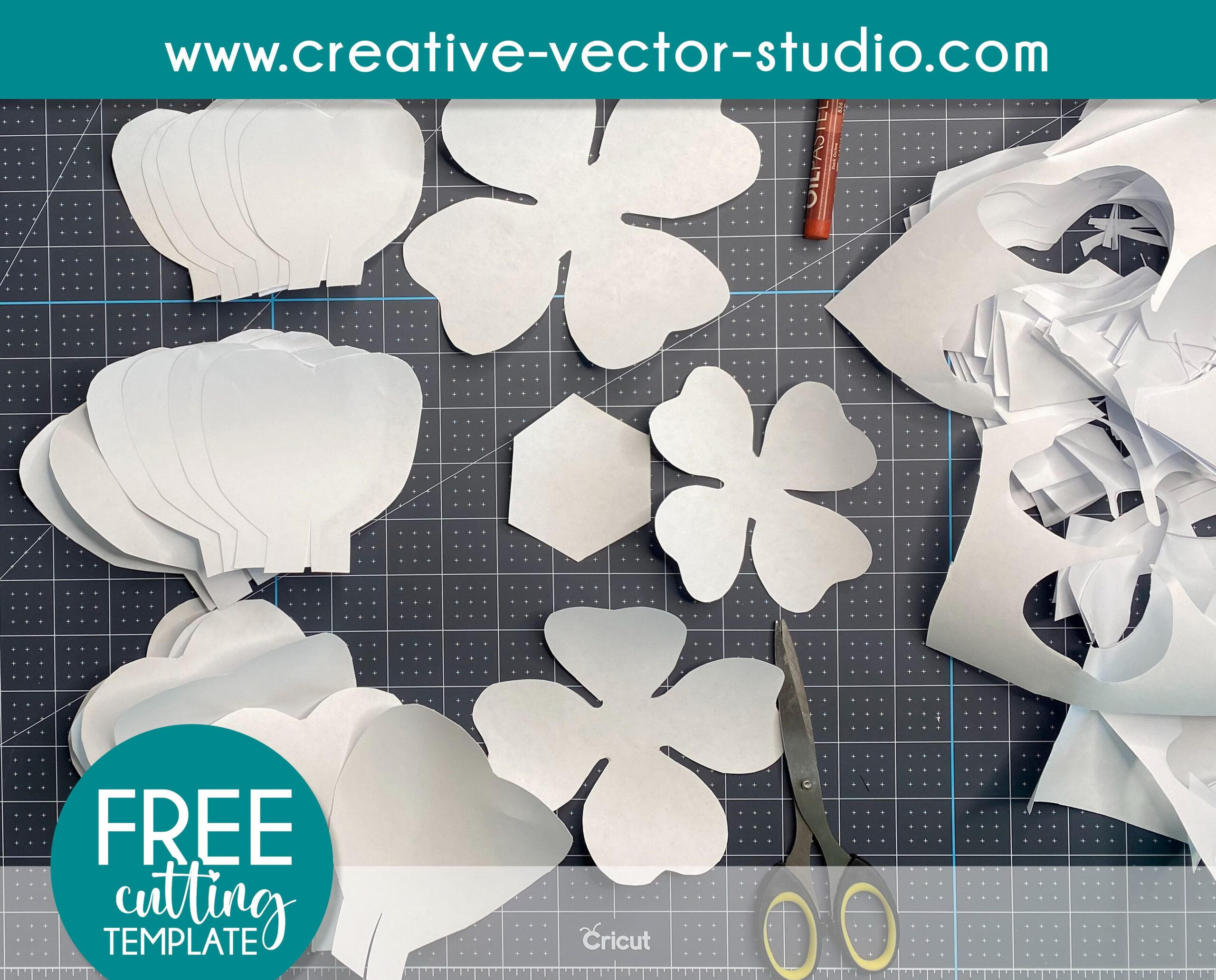 Free Giant Paper Rose Template | Creative Vector Studio pertaining to Free Paper Flower Templates Printable