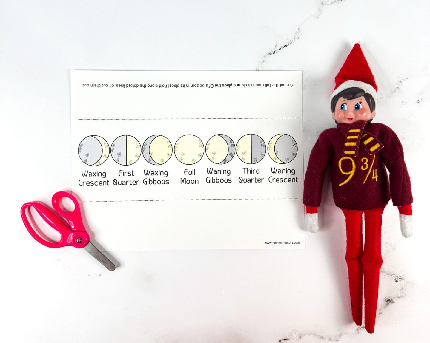 Free Phases Of The Moon Elf On The Shelf Printable inside Phases of the Moon Elf on the Shelf Printable
