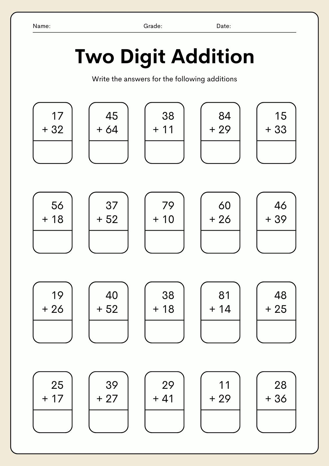 Free Printable 2Nd Grade Math Worksheets | Canva throughout Free Printable Math Pages For 2nd Grade