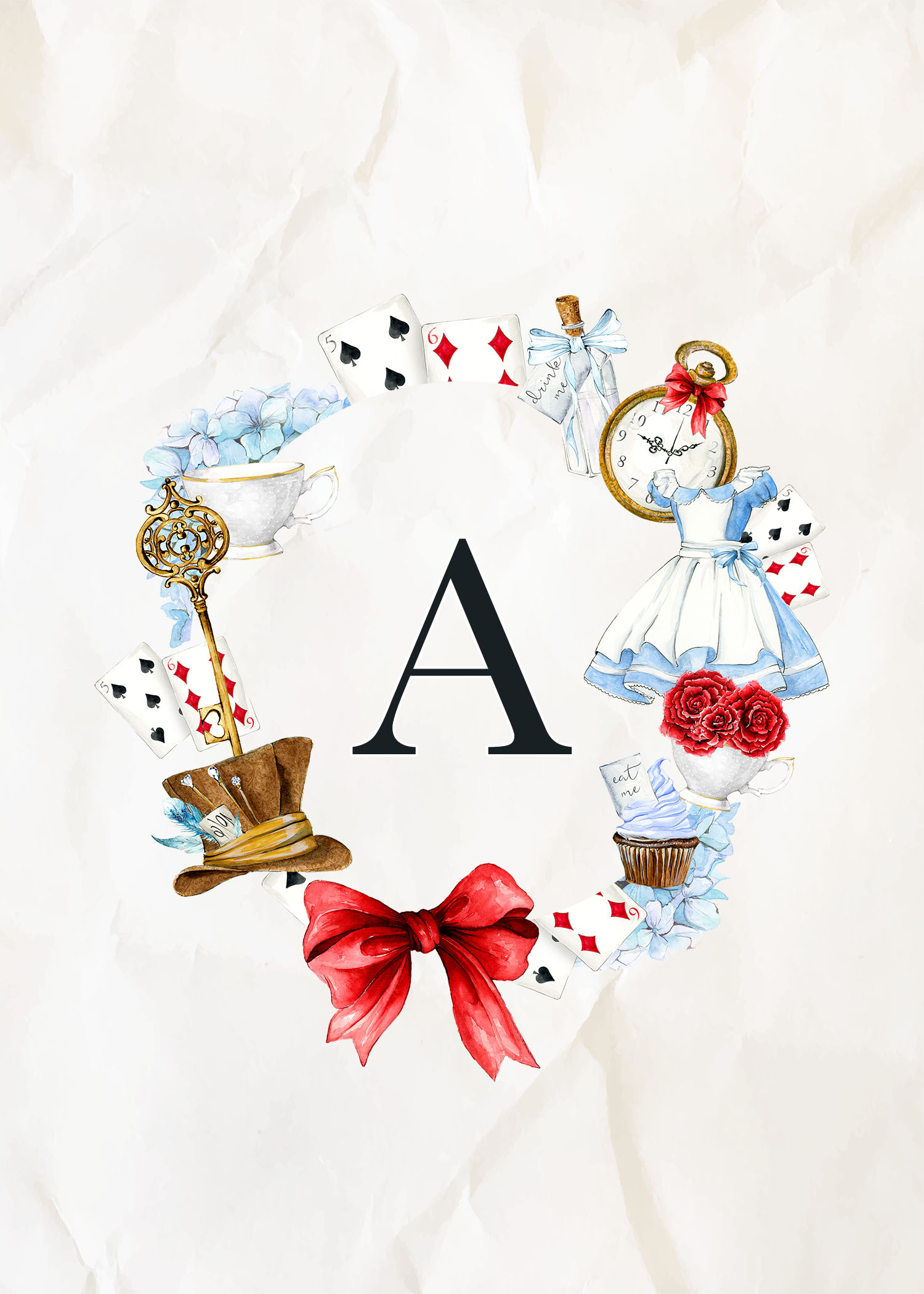 Free Printable Alice In Wonderland Monograms | The Cottage Market within Free Alice and Wonderland Printables