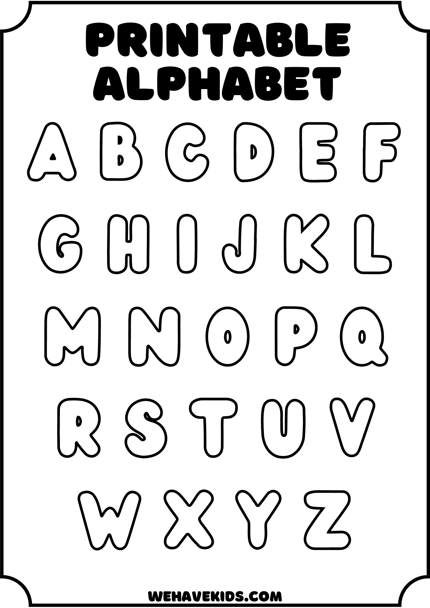 Free Printable Alphabet Stencils For Kids: Crafts, Decor, And More intended for Bubble Letter Stencil Printable Free