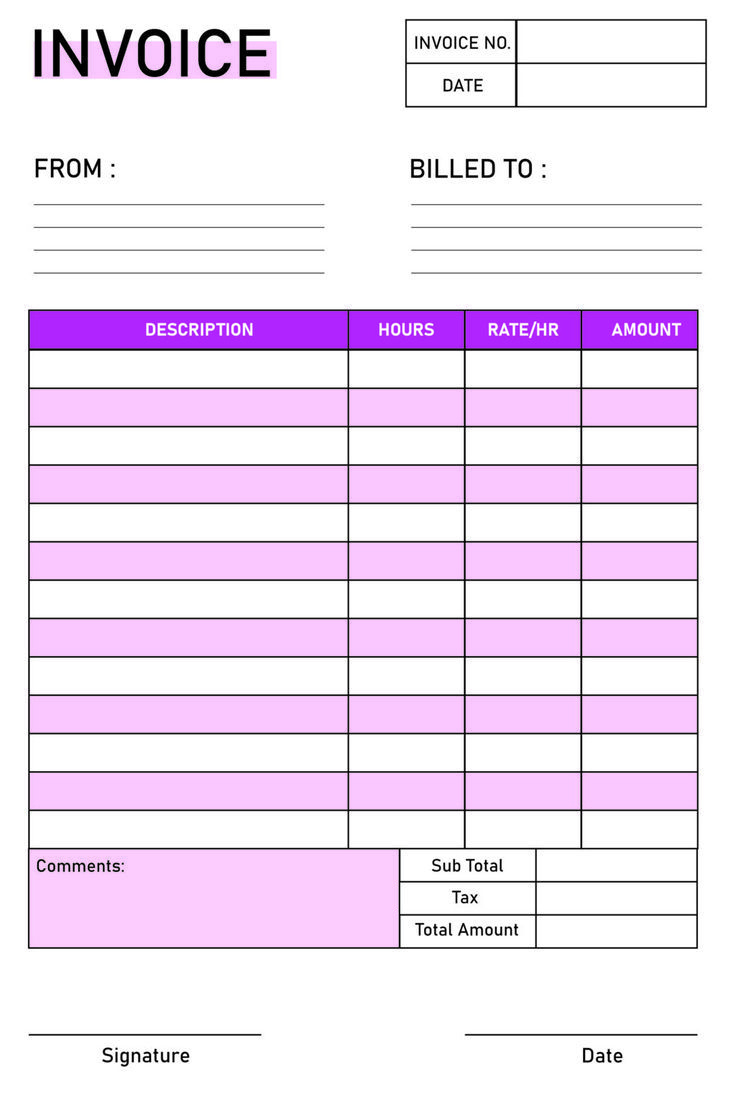 Free Printable Blank Invoice Template Pdf intended for Free Blank Invoice Template Printable