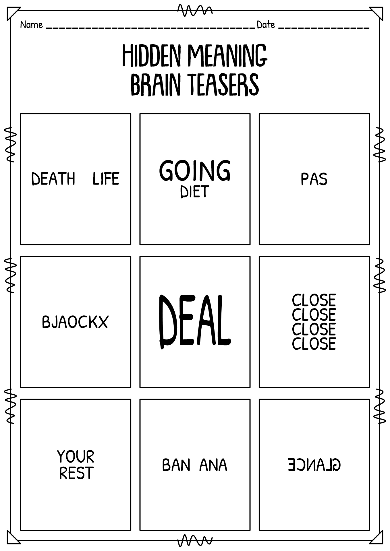 Free Printable Brain Teasers With Answers - Worksheets Library inside Brain Teasers Printable For Adults