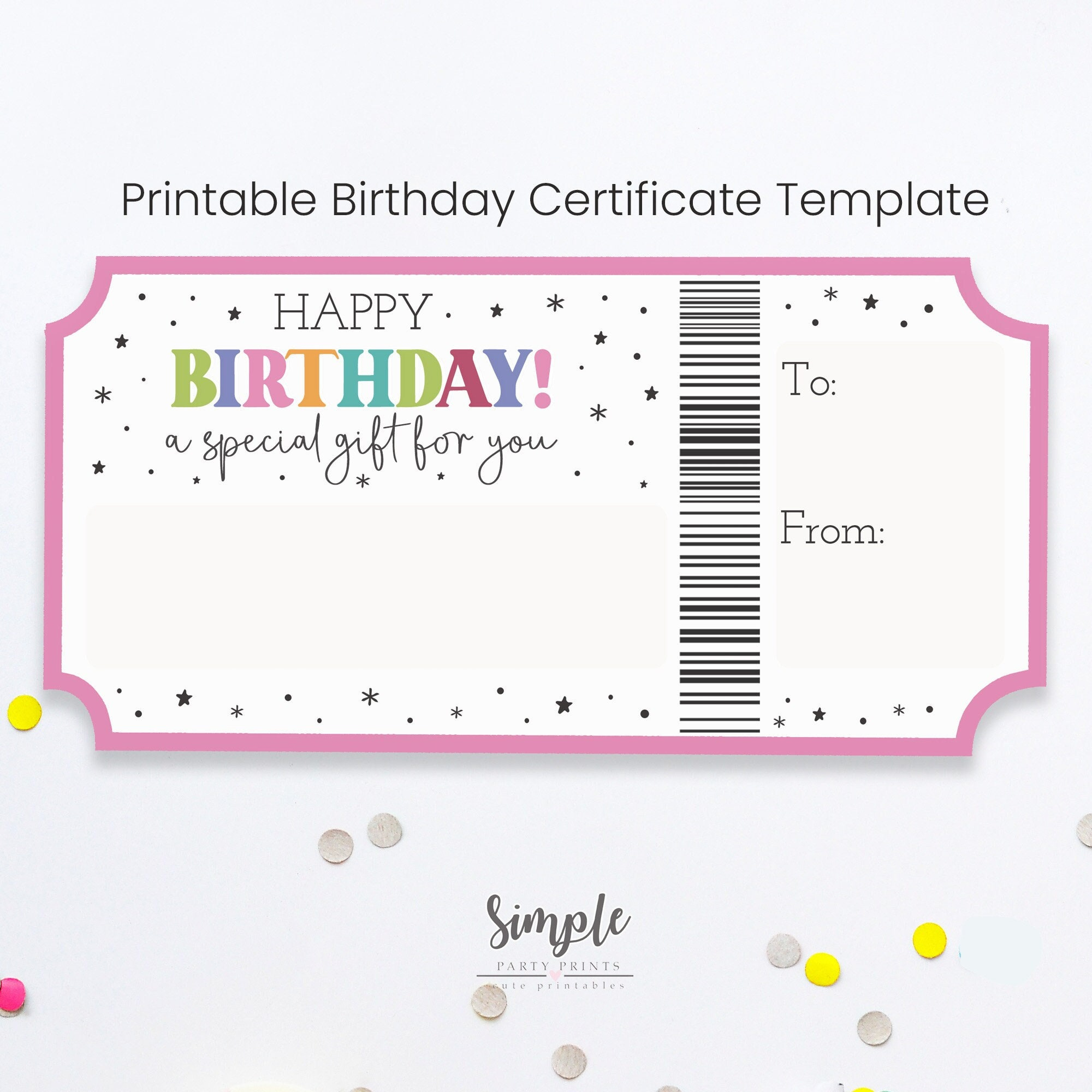 Free Printable Certificates For Birthday, Download Free Printable with Free Printable Birthday Certificates Template