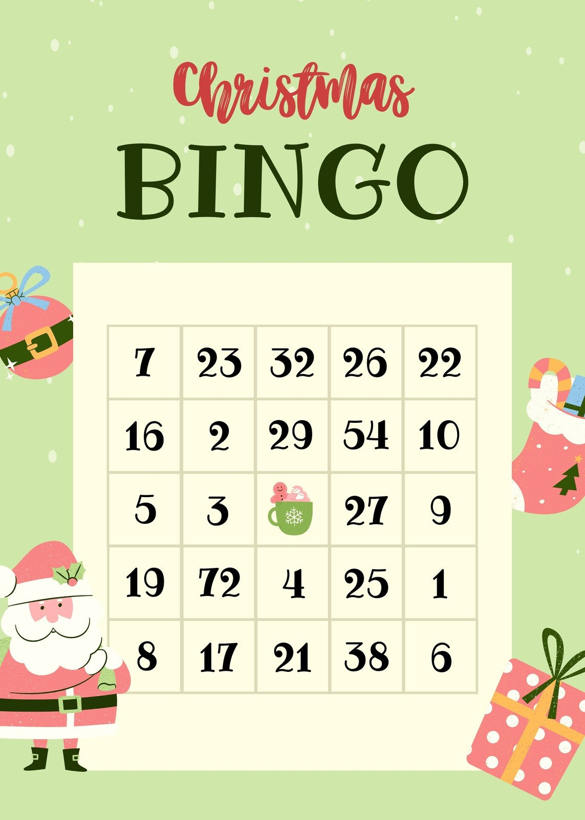 Free Printable Christmas Bingo Card Templates | Canva intended for Christmas Bingo Free Printable Cards