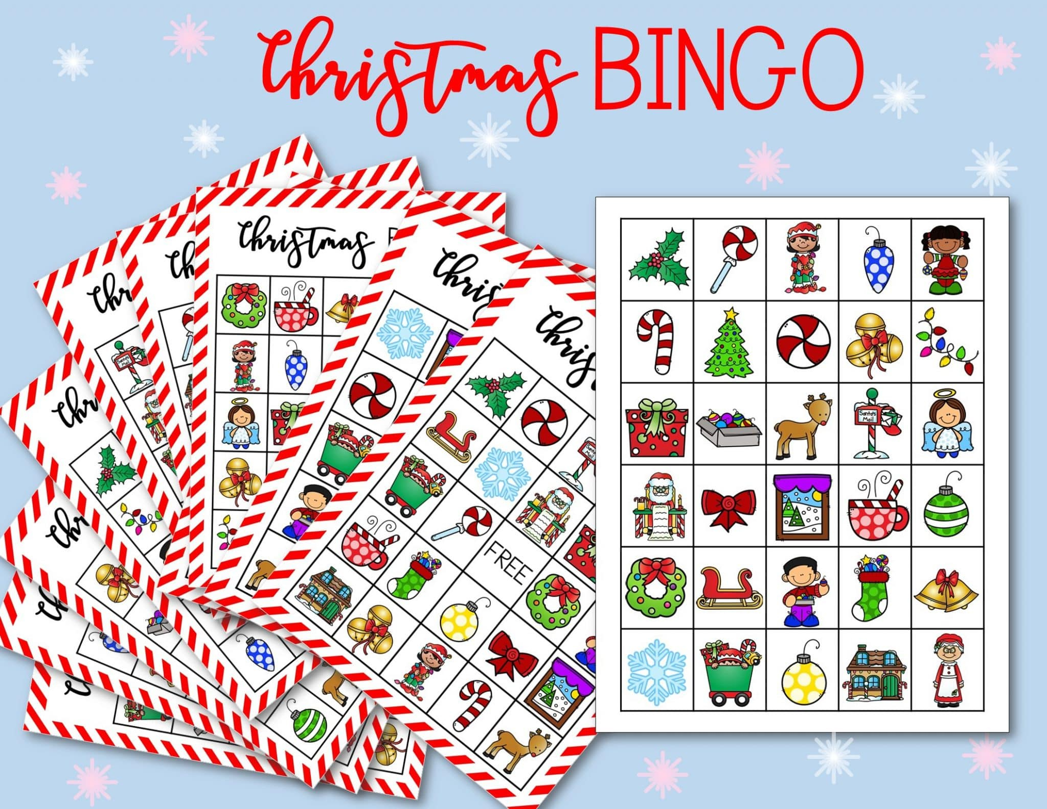 Free Printable Christmas Bingo Cards For Kids & Classrooms - Happy throughout Christmas Bingo Free Printable Cards