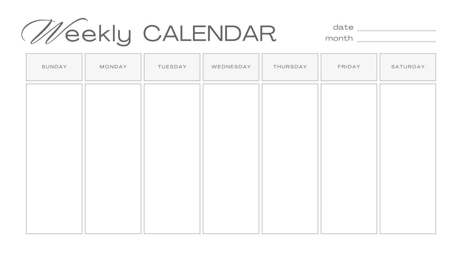 Free, Printable, Customizable Weekly Calendar Templates | Canva for Free Week At a Glance Printable