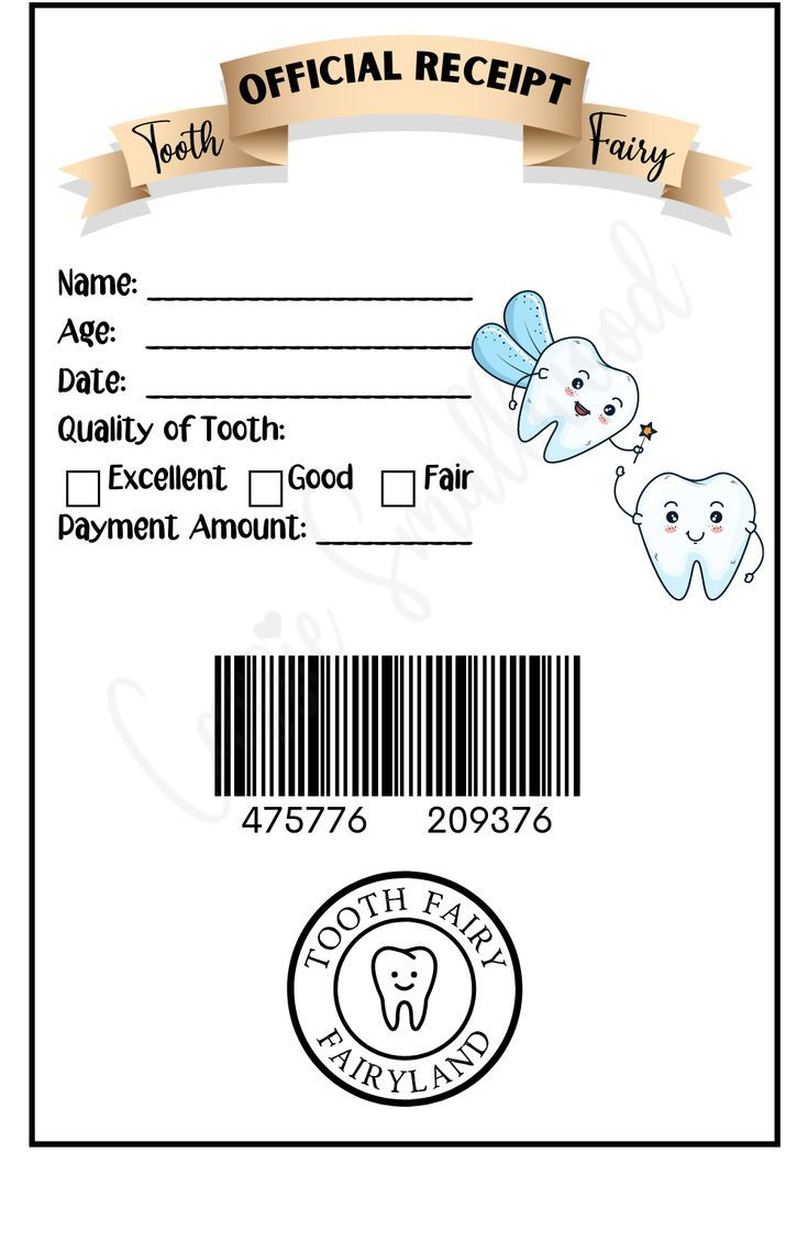 Free Printable Editable Tooth Fairy Receipt For Boys pertaining to Tooth Fairy Receipt Printable Free