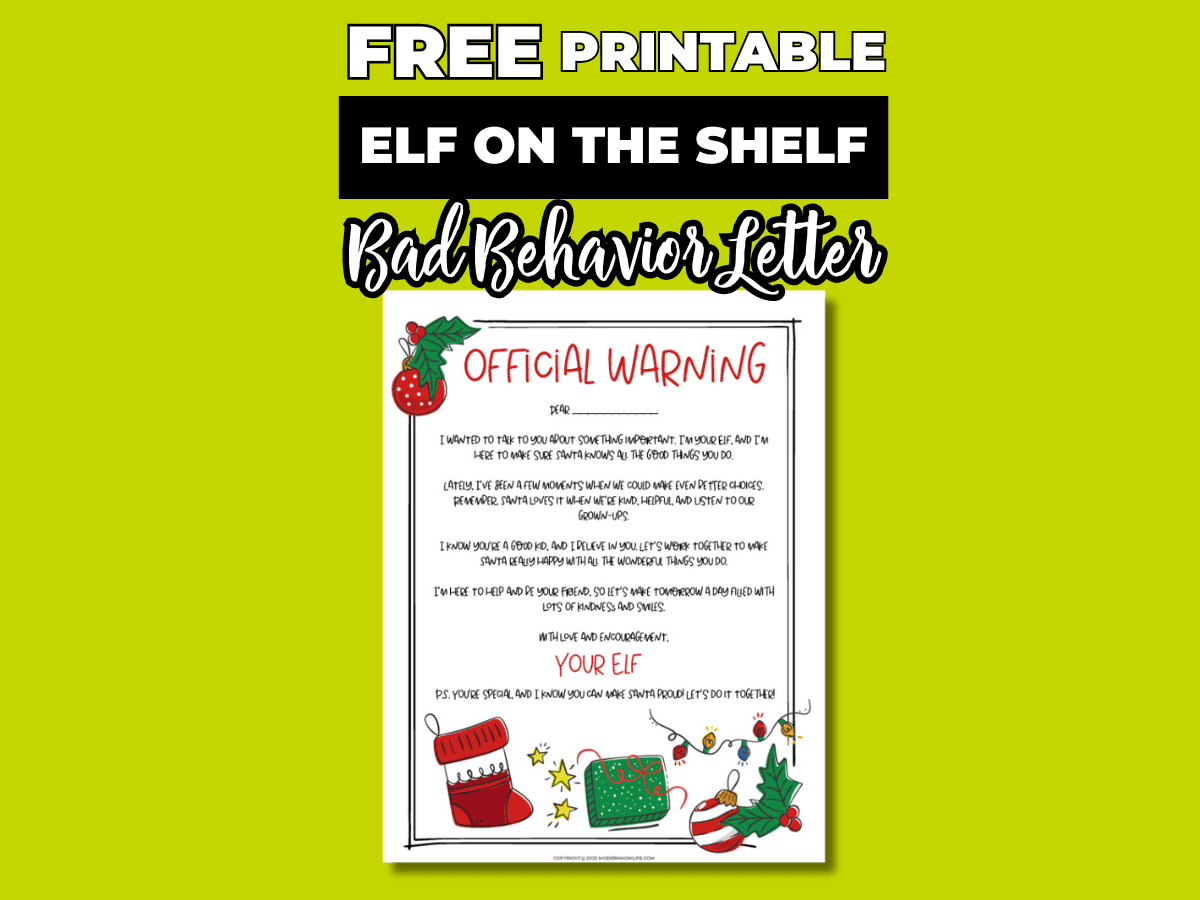 Free Printable Elf On The Shelf Bad Behavior Letter - Modern Mom Life with regard to Printable Elf on the Shelf Bad Behavior Letter