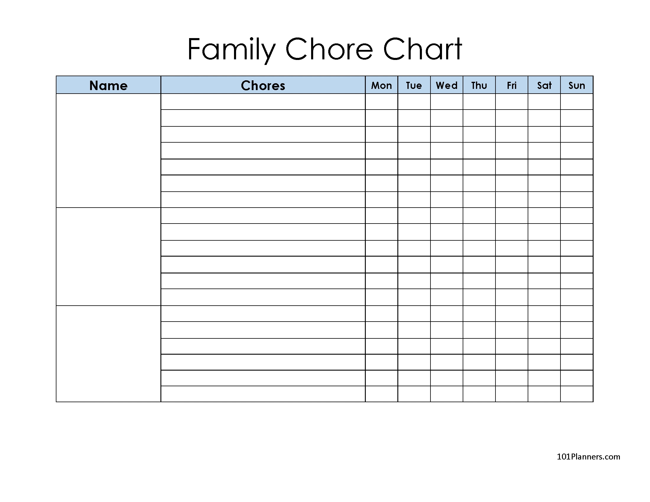 Free Printable Family Chore Chart | Many Templates Are Available for Free Printable Family Chore Charts