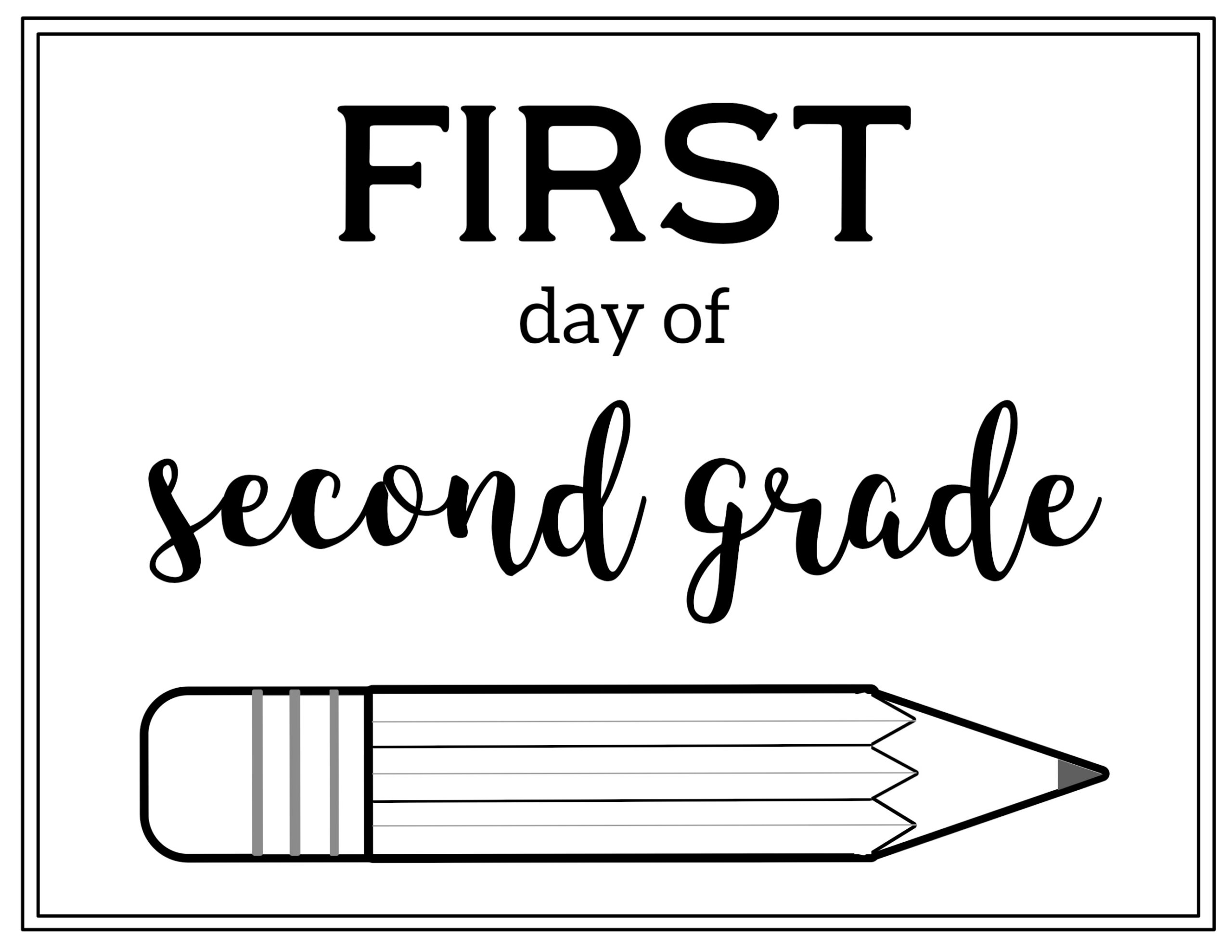 Free Printable First Day Of School Sign {Pencil} - Paper Trail Design regarding First Day Of 2Nd Grade Sign Printable