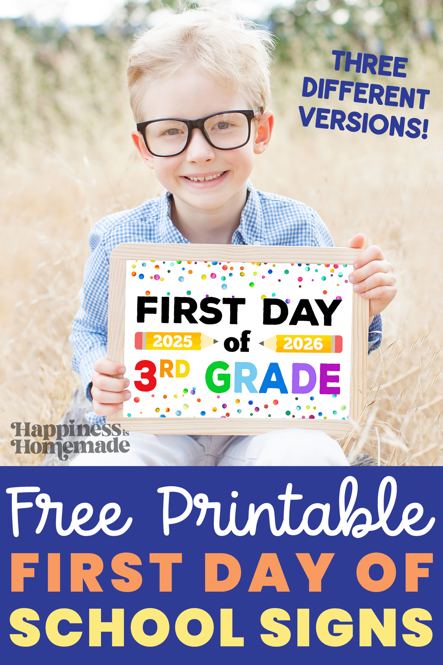 Free Printable First Day Of School Signs 2025-26 - Happiness Is within First Day Of School 3Rd Grade Free Printable