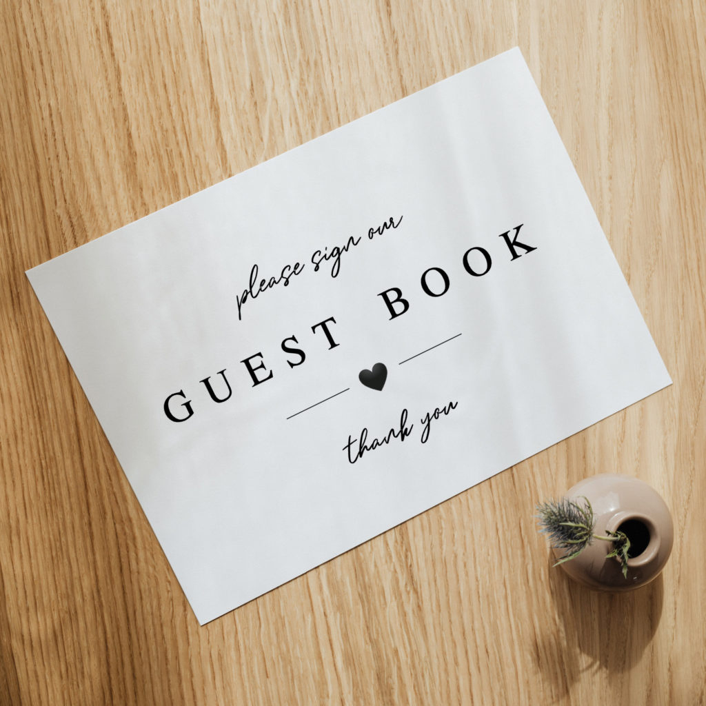 Free Printable Guest Book Signs For Weddings regarding Downloadable Free Printable Guest Book Sign Template