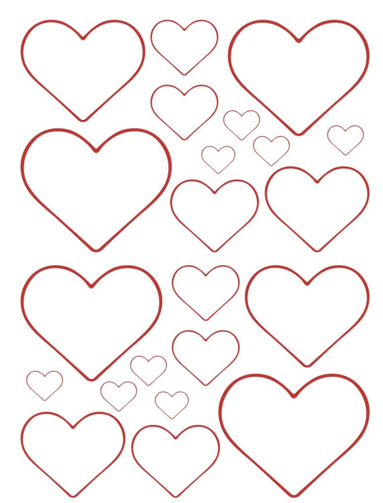 Free Printable Heart Bundle in Cut Out Printable Heart Template