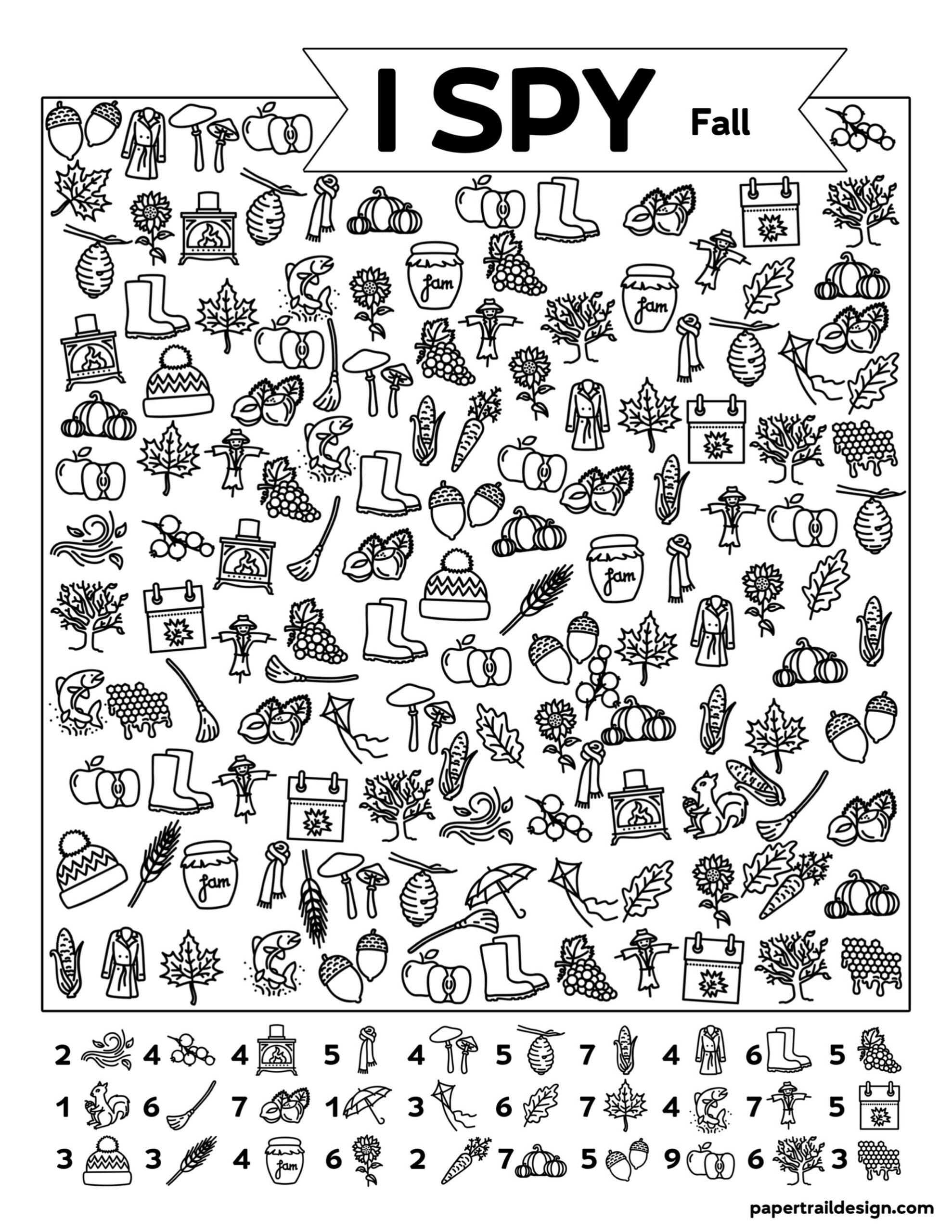 Free Printable I Spy Fall Activity - Paper Trail Design in Free Printable I Spy Games