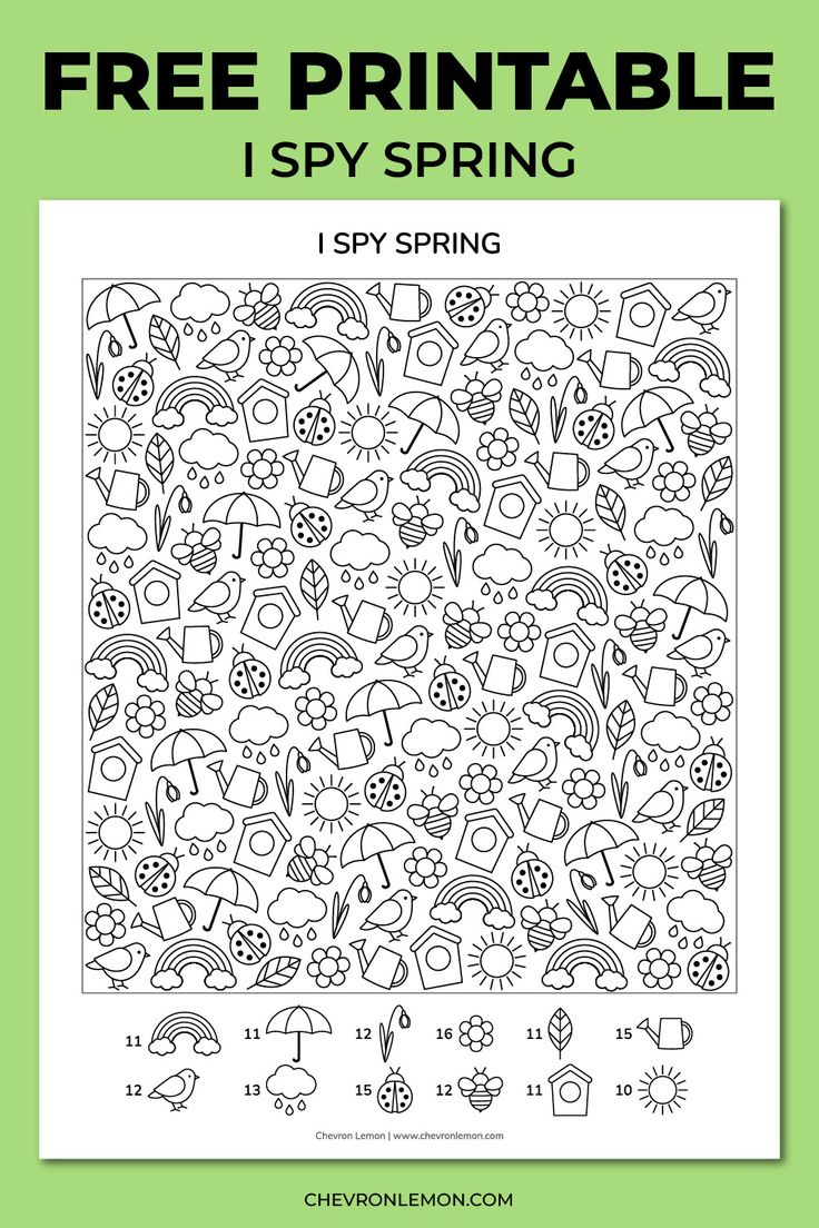 Free Printable I Spy Spring regarding Spring Seek and Find Printables
