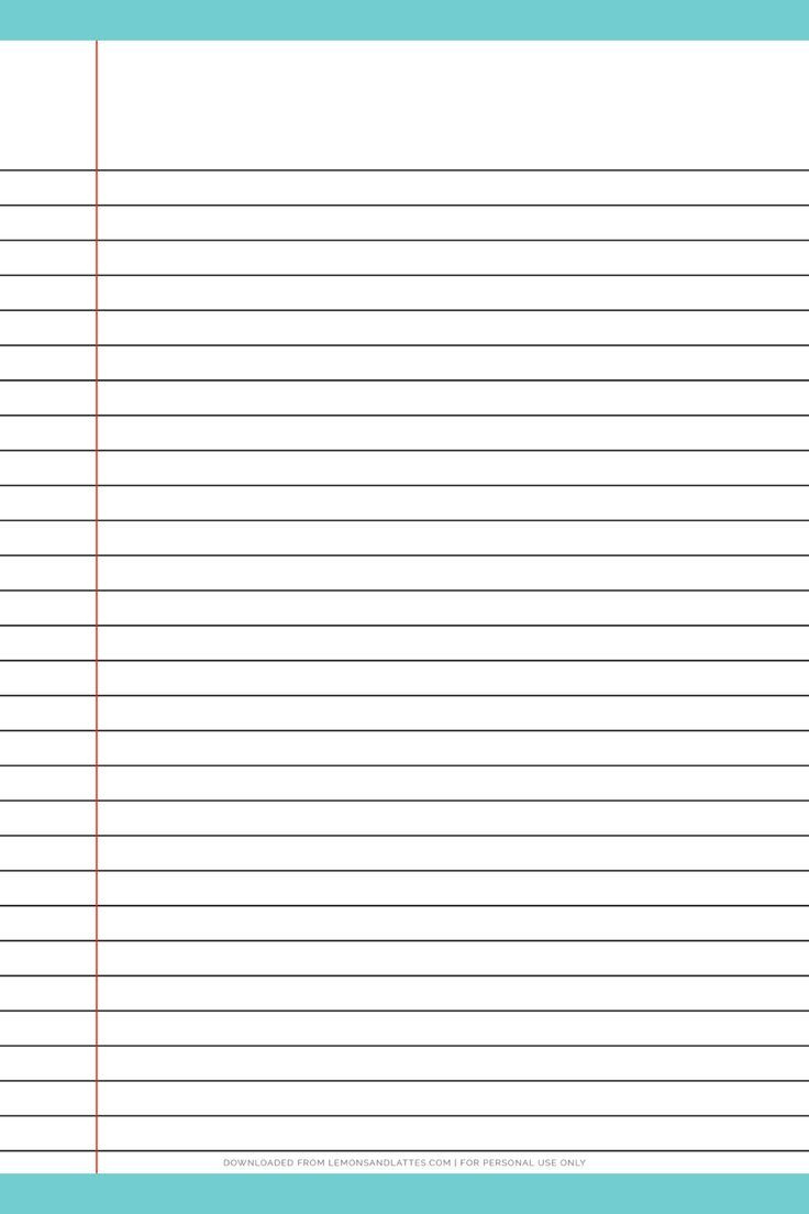 Free Printable Lined Notebook Paper regarding Wide Ruled Paper Printable Free