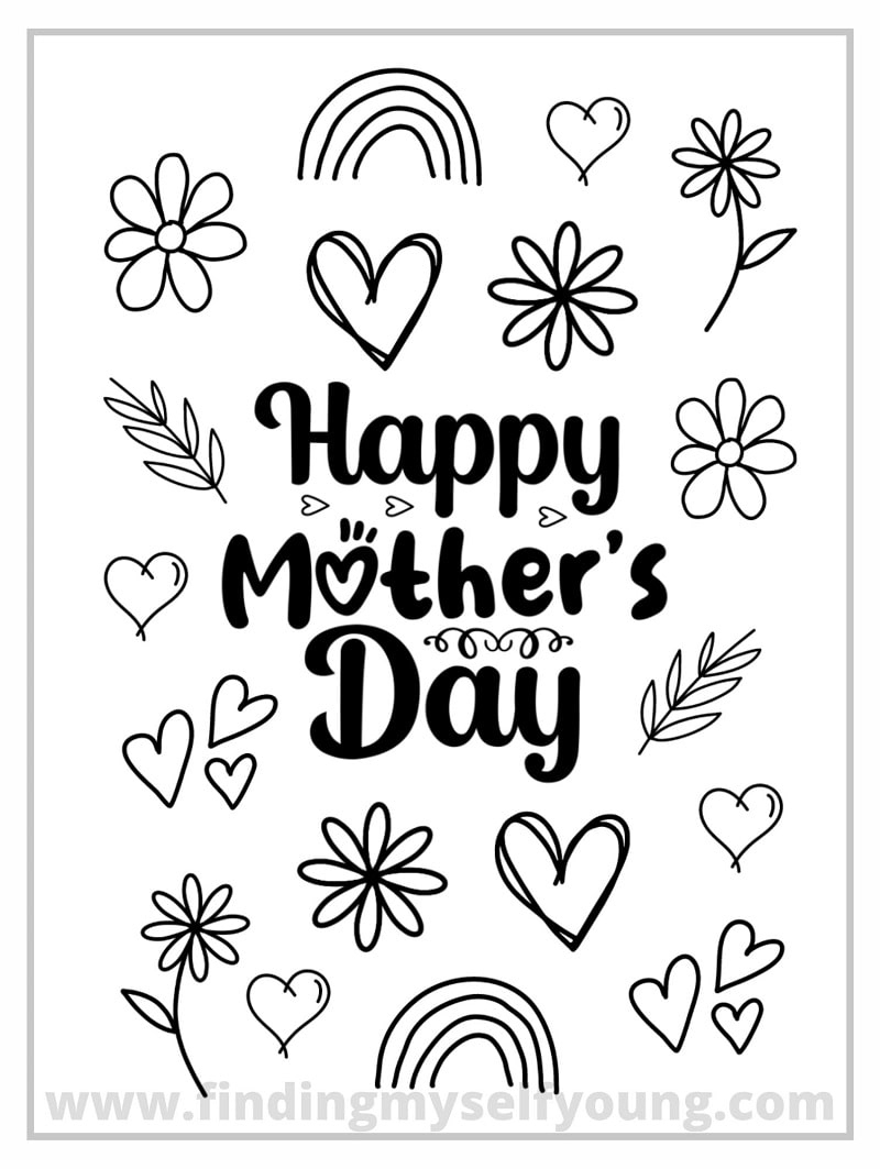 Free Printable Mother'S Day Colouring Card | Finding Myself Young intended for Free Printable Happy Mothers Day Cards