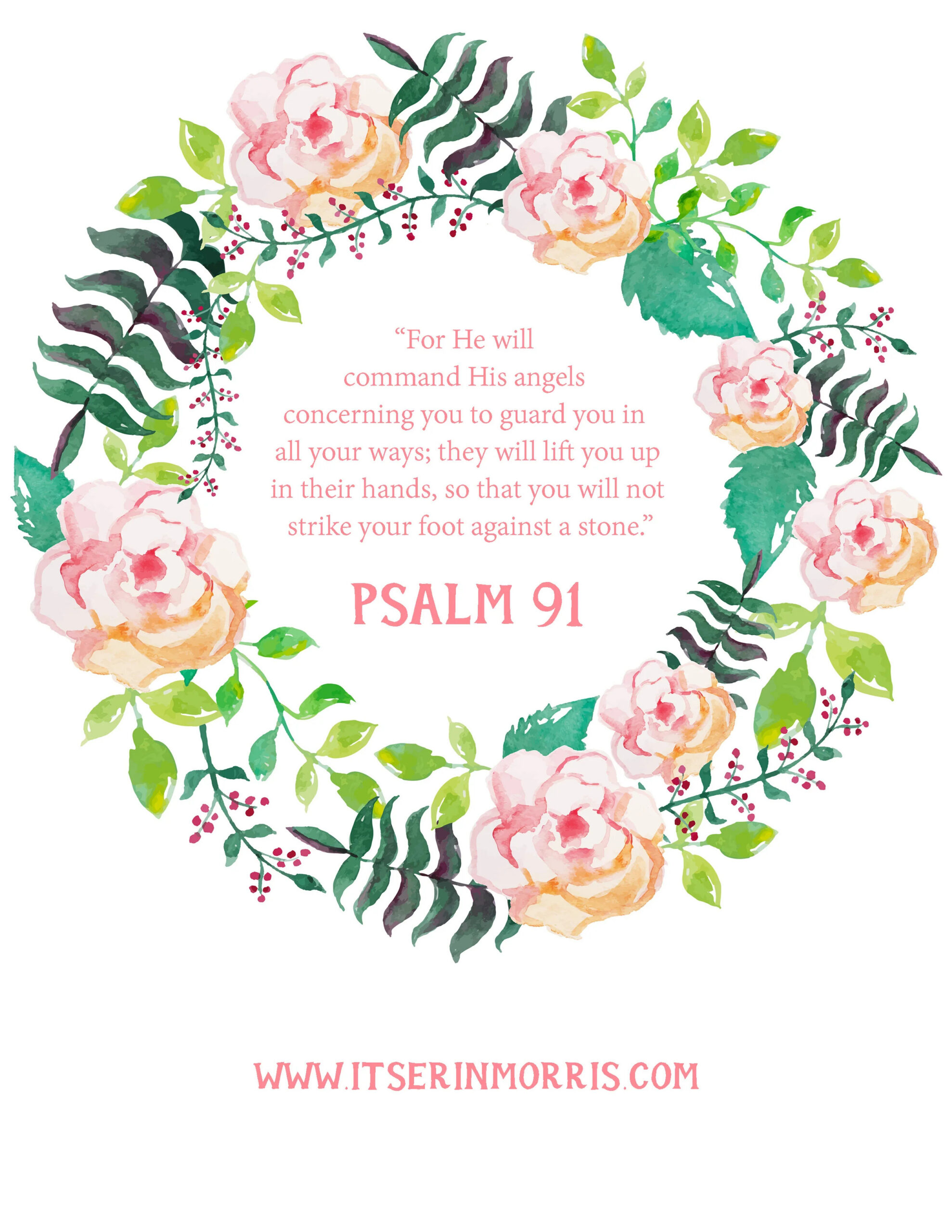 Free Printable | Psalm 91 — Erin Morris intended for Free Printable Psalm 91 Printable