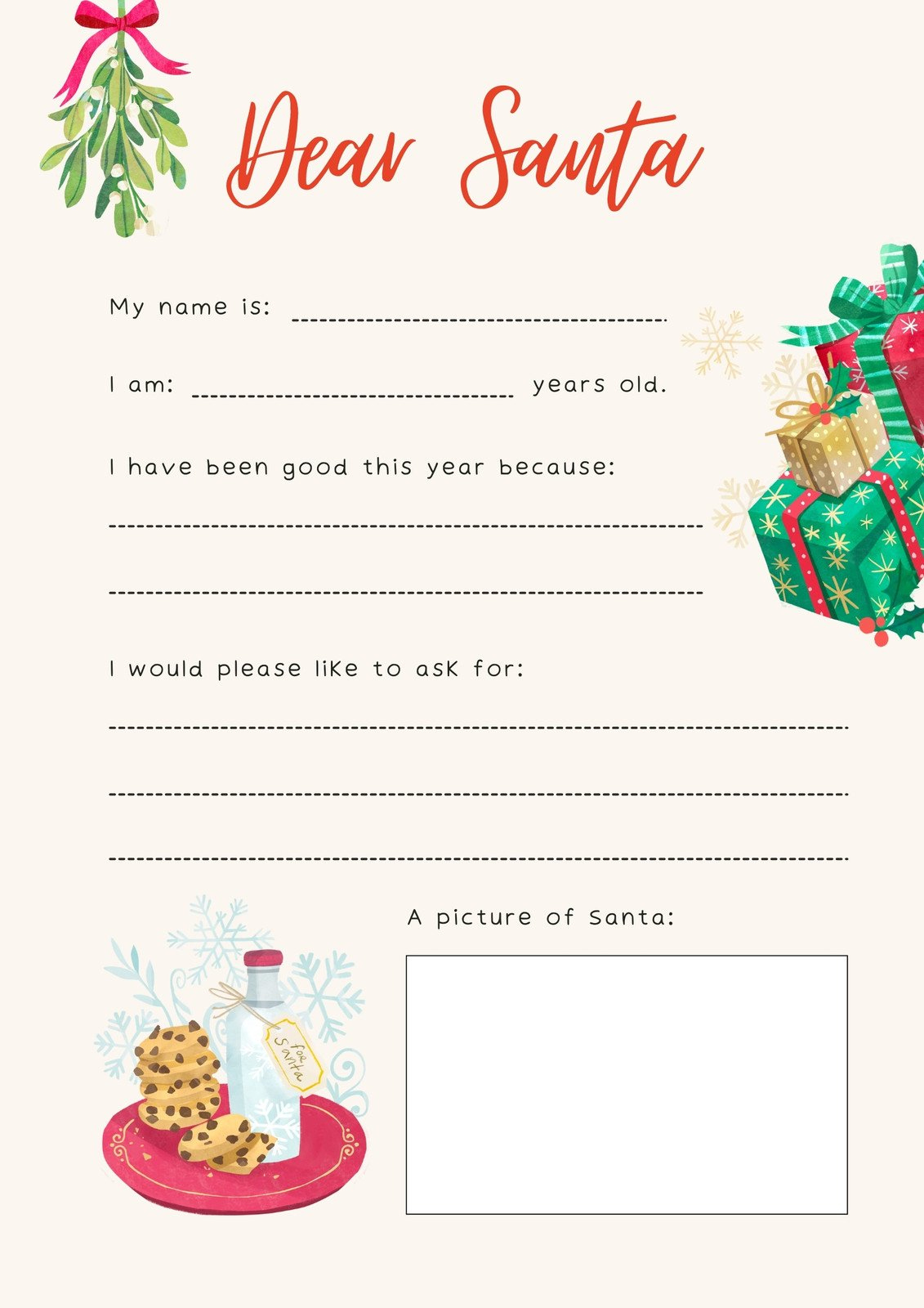 Free Printable Santa Letter Templates You Can Customize | Canva in Santa Claus Letters Free Printable