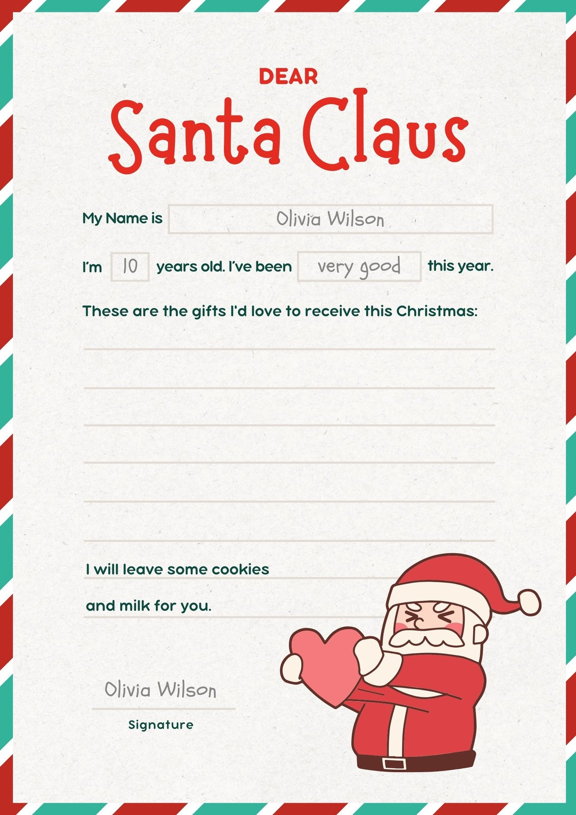 Free Printable Santa Letter Templates You Can Customize | Canva with regard to Santa Claus Letters Free Printable