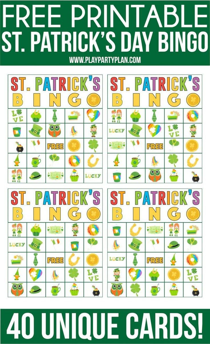 Free Printable St. Patrick'S Day Bingo Game - Play Party Plan within St Patrick's Day Bingo Cards Printable