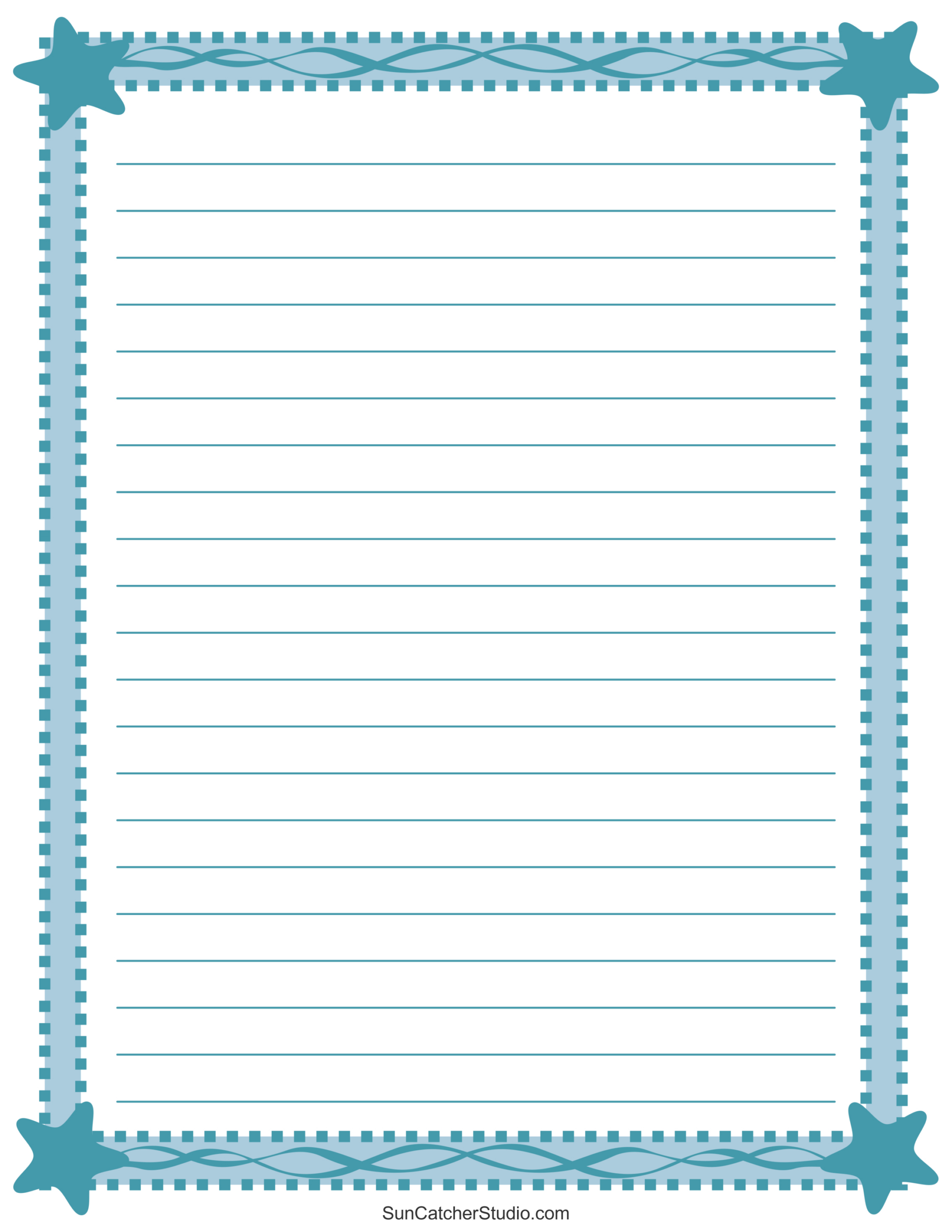 Free Printable Stationery And Lined Letter Writing Paper – Free with Free Printable Stationary with Borders