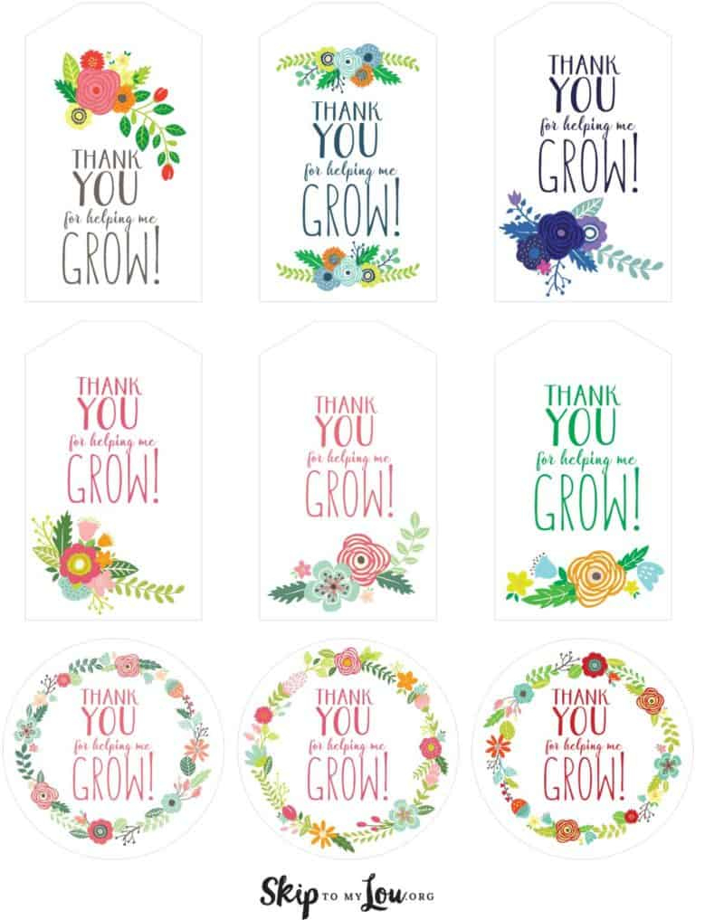 Free Printable Thank You For Helping Me Grow Gift Tags | Skip To regarding Thank You For Helping Us Grow Free Printable