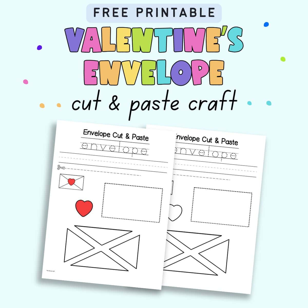 Free Printable Valentine Cut And Paste Craft - The Artisan Life inside Valentines Cut And Paste Printables