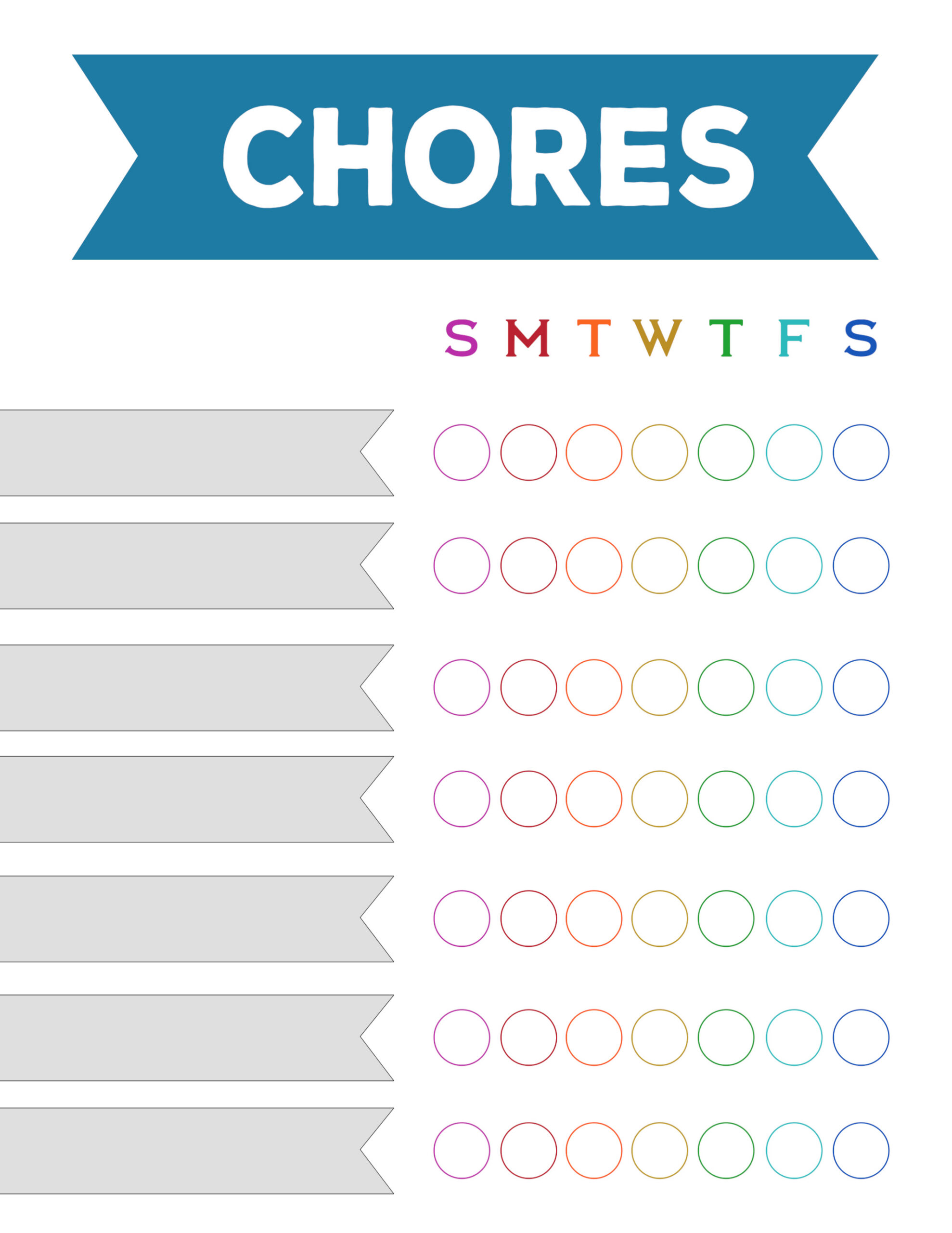 Free Printable Weekly Chore Charts - Paper Trail Design with Free Printable Daily Chore List