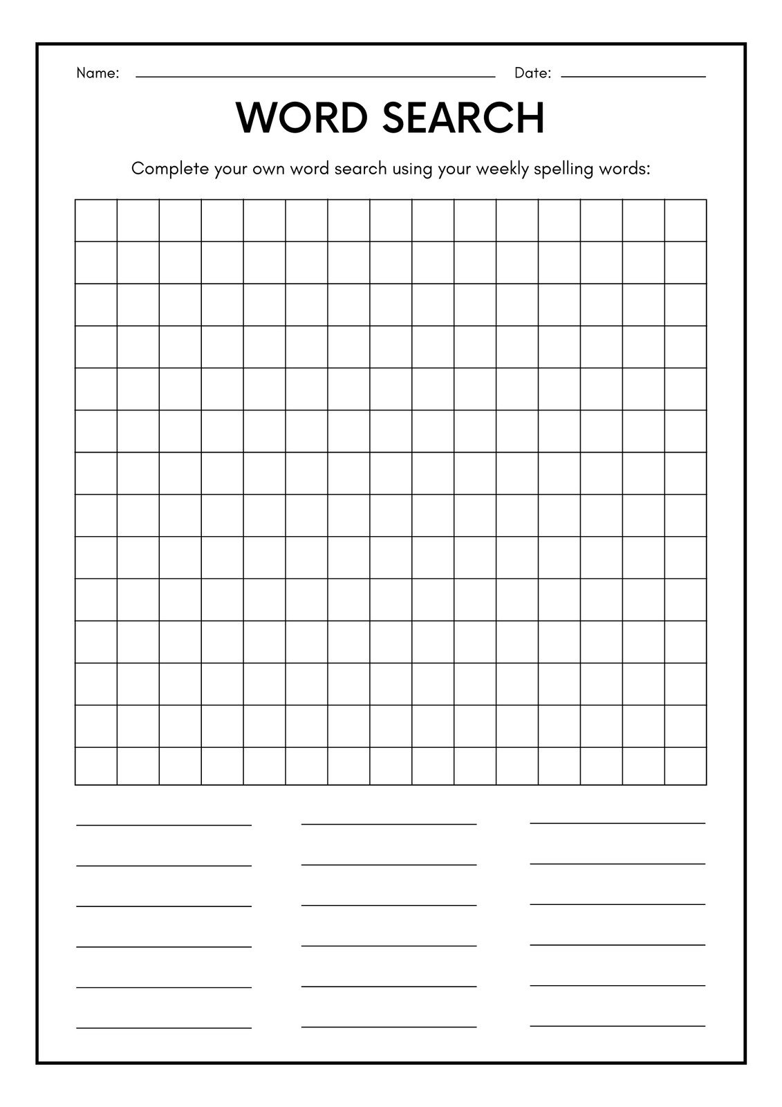 Free Printable Word Search Worksheet Templates | Canva with regard to Free Printable Word Search Maker