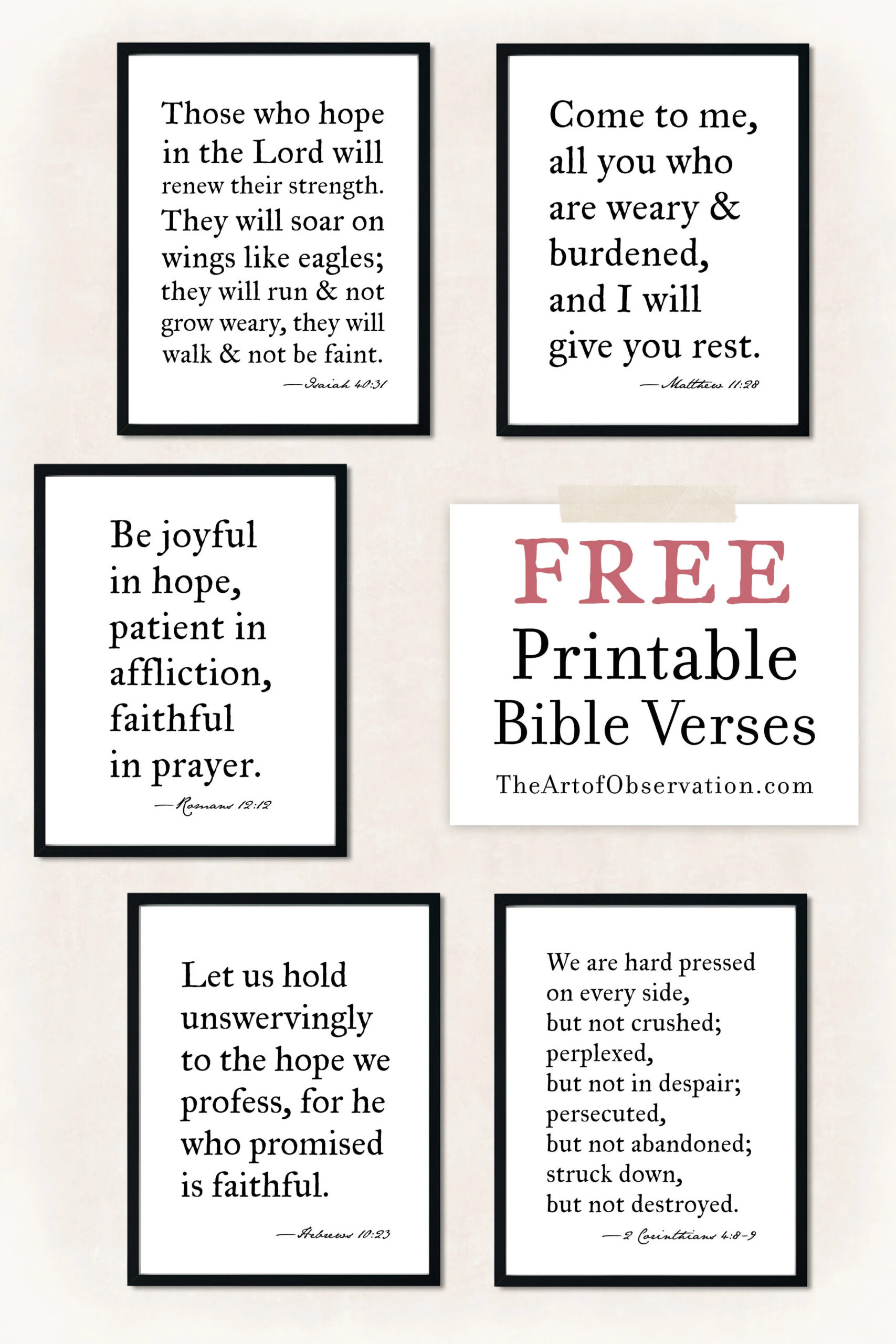 Free Printables: Bible Verse Wall Art — The Art Of Observation in Free Printable Bible Verses
